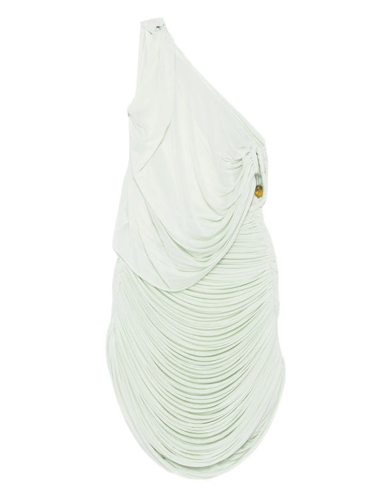 draped one-shoulder dress
