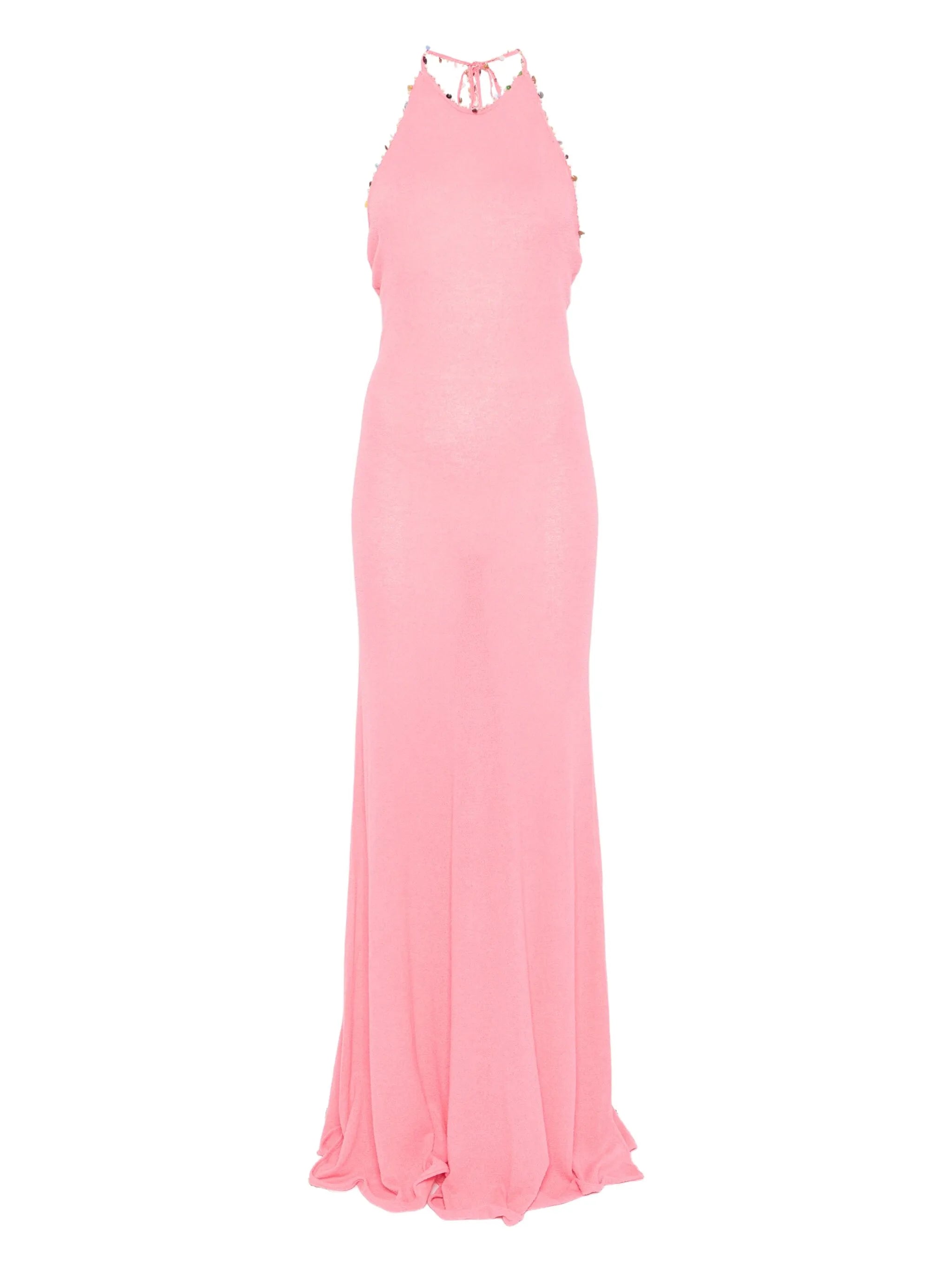 embellished halterneck dress