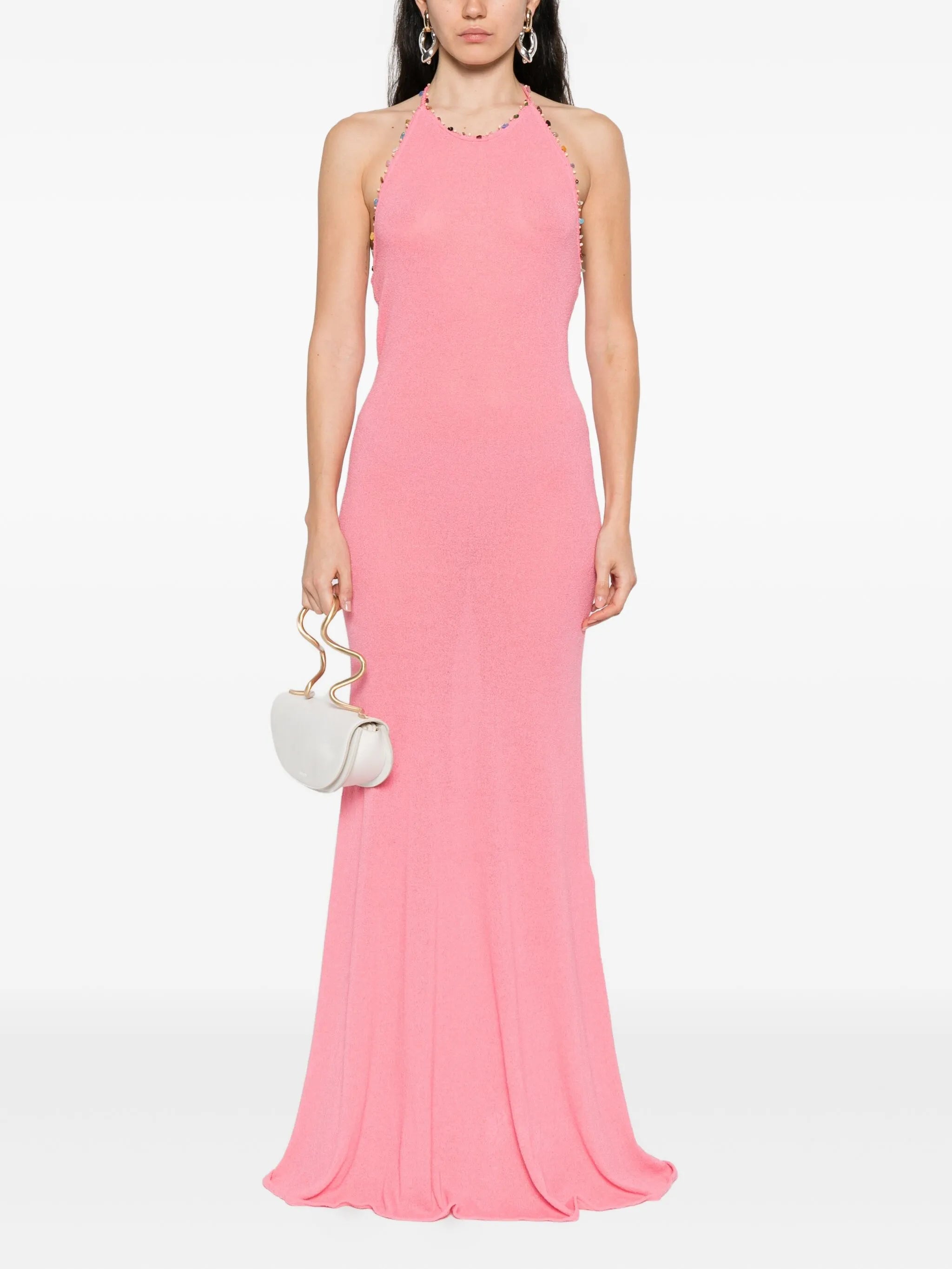 embellished halterneck dress