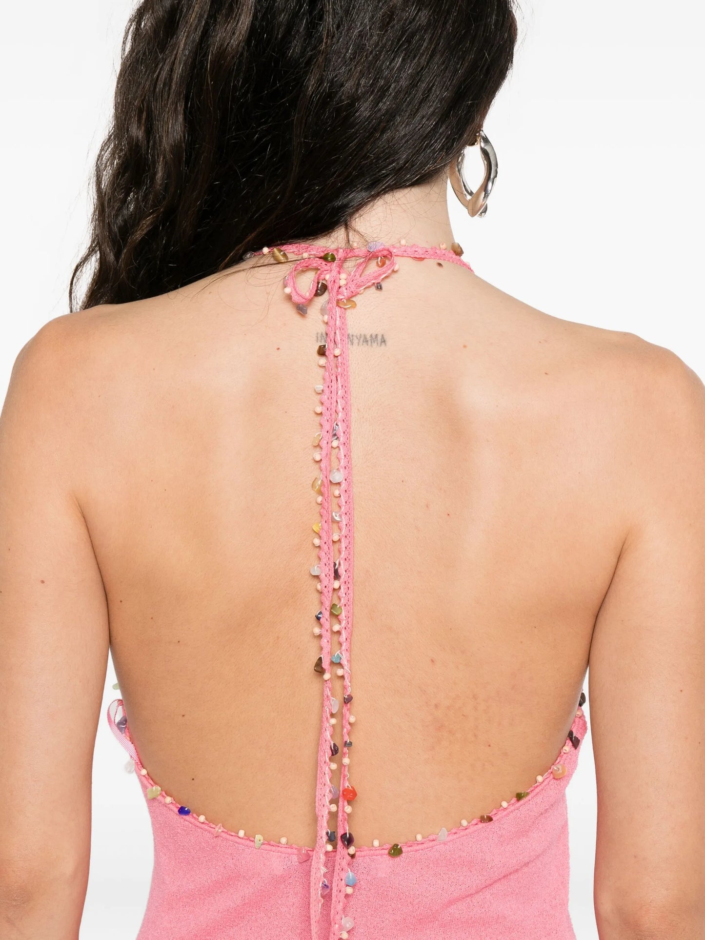 embellished halterneck dress
