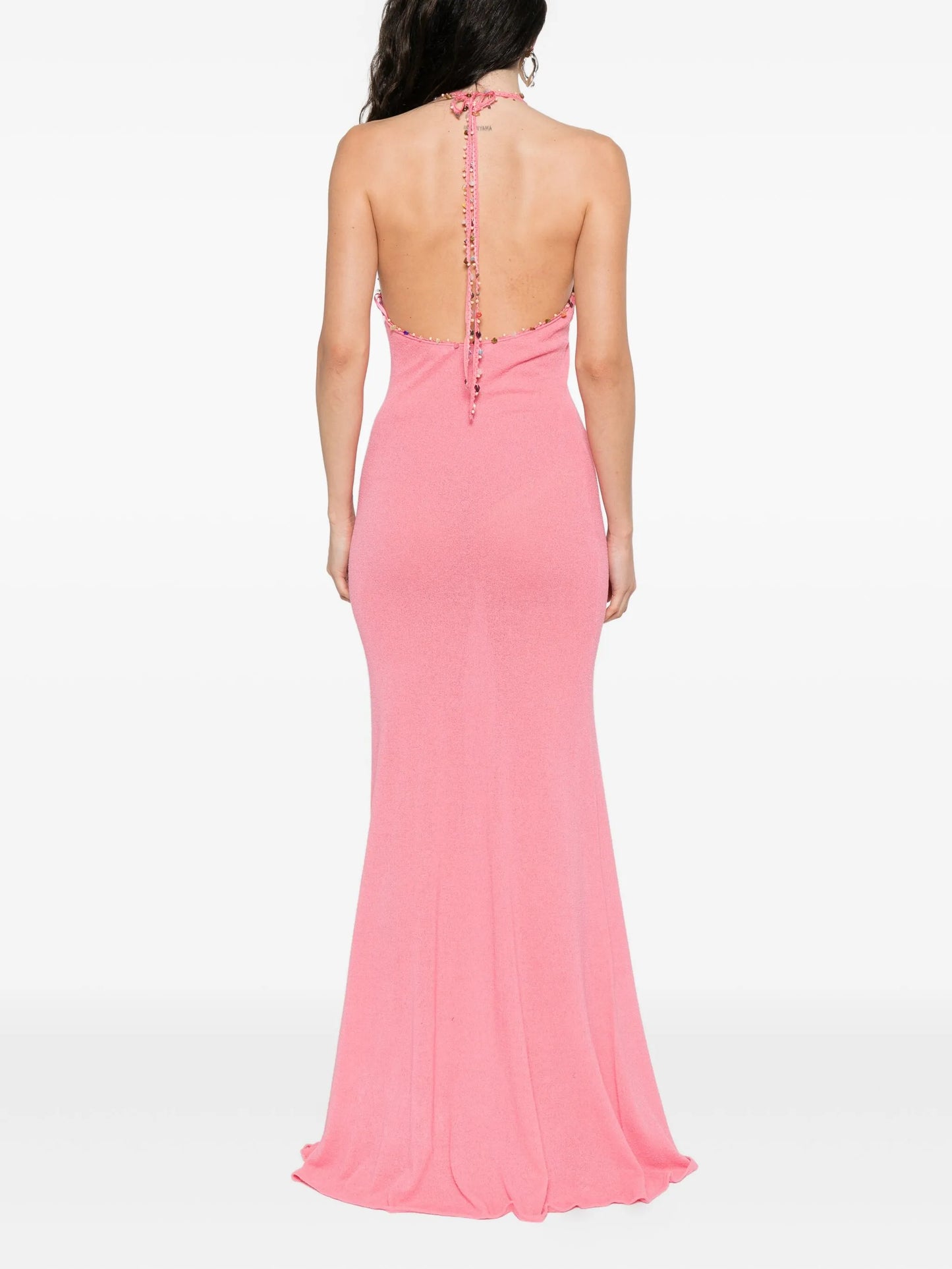 embellished halterneck dress