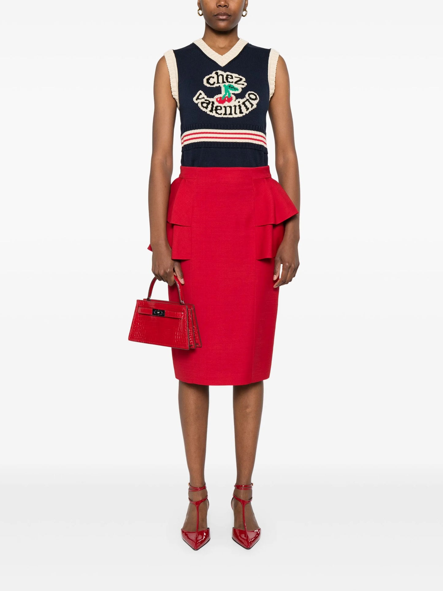 virgin wool-silk skirt