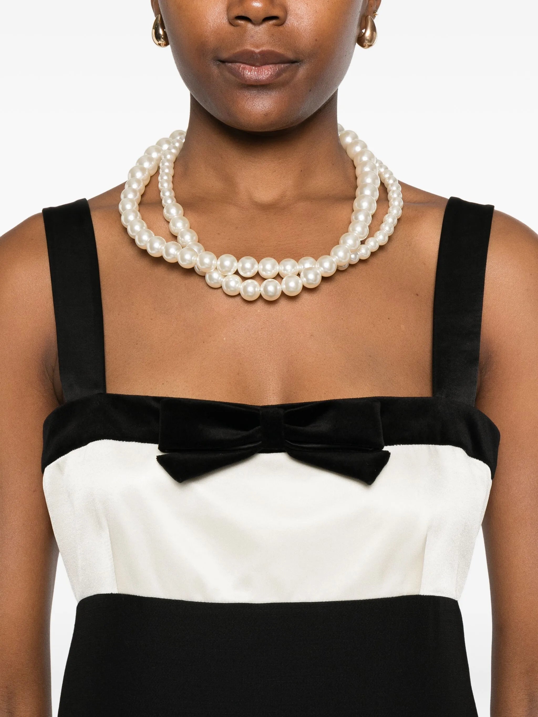 cherry-pocket bow mini dress