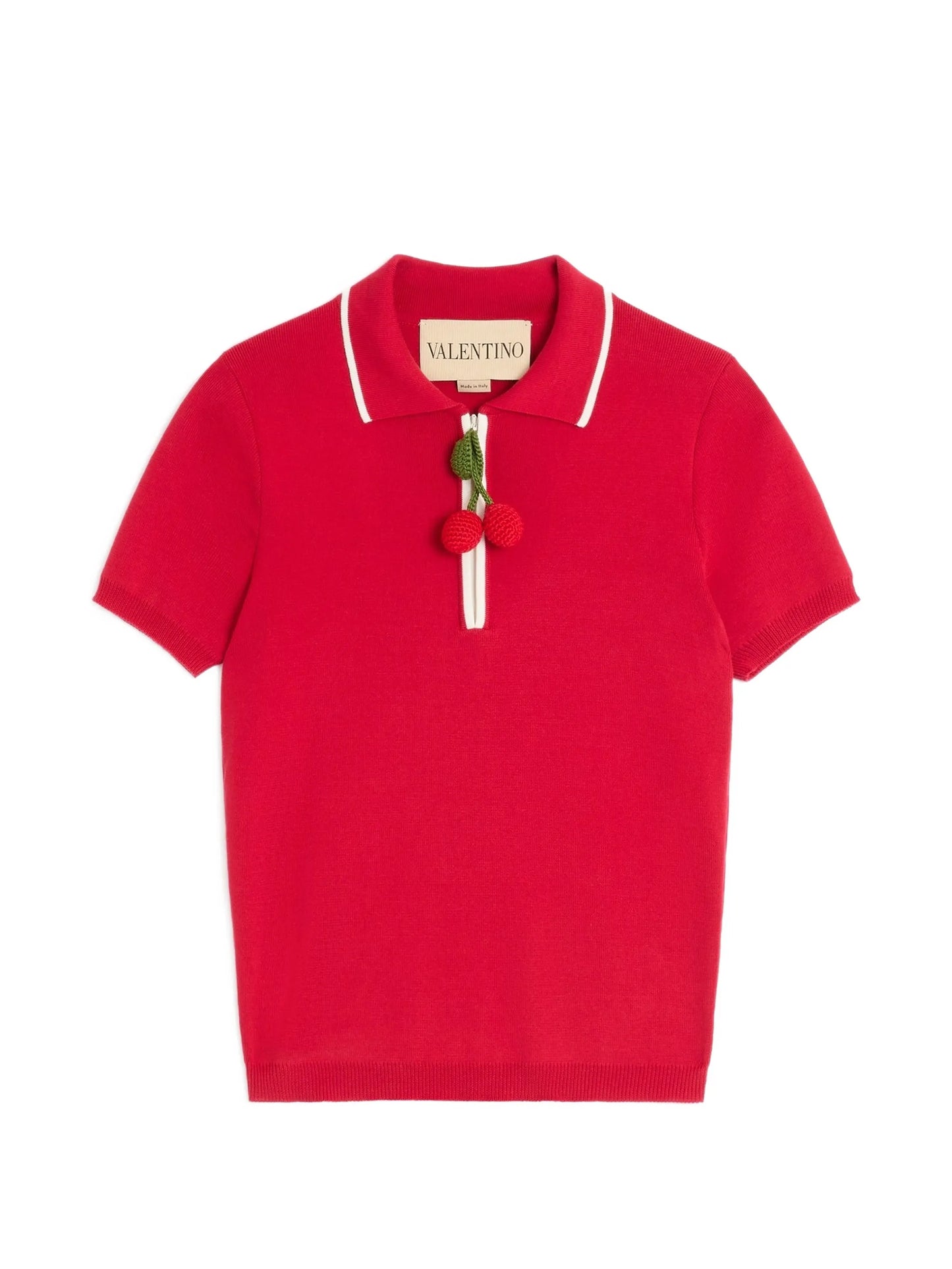 cherry-charm polo top
