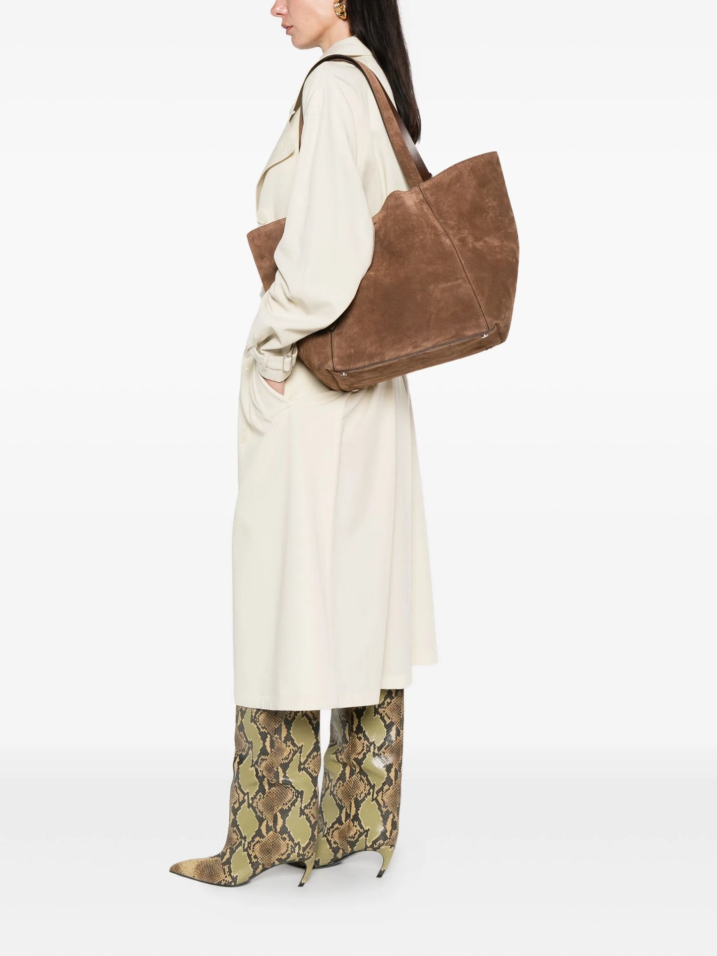 large suede tote bag