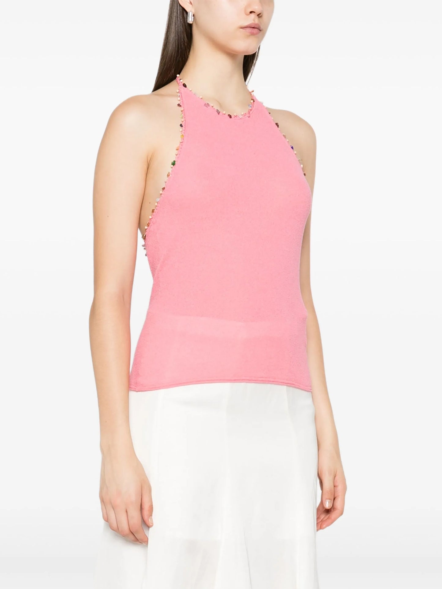 beaded halterneck top