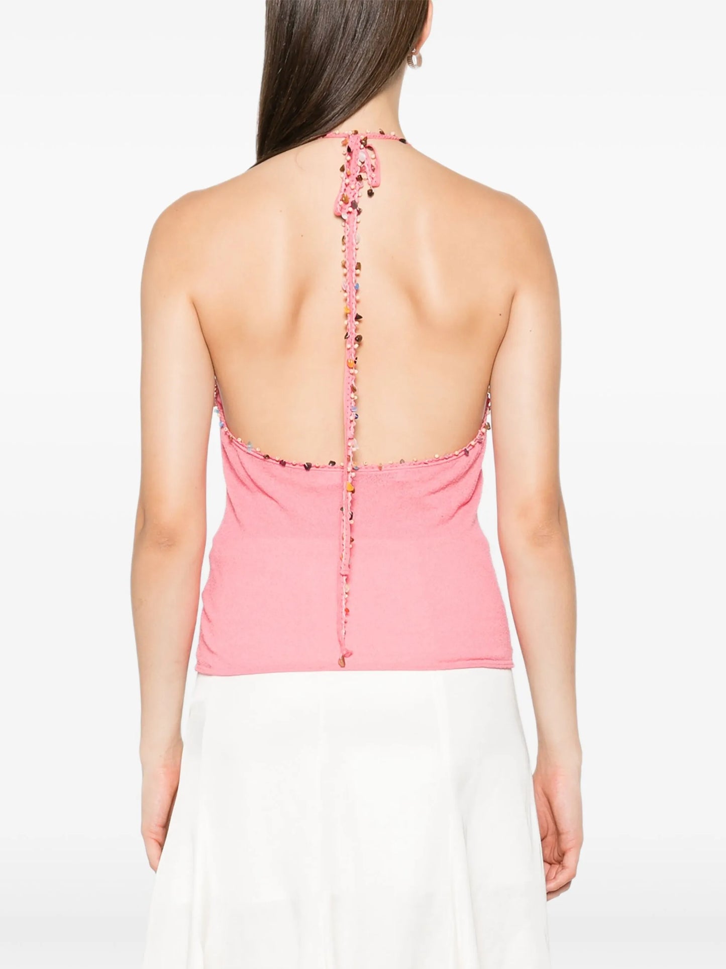 beaded halterneck top