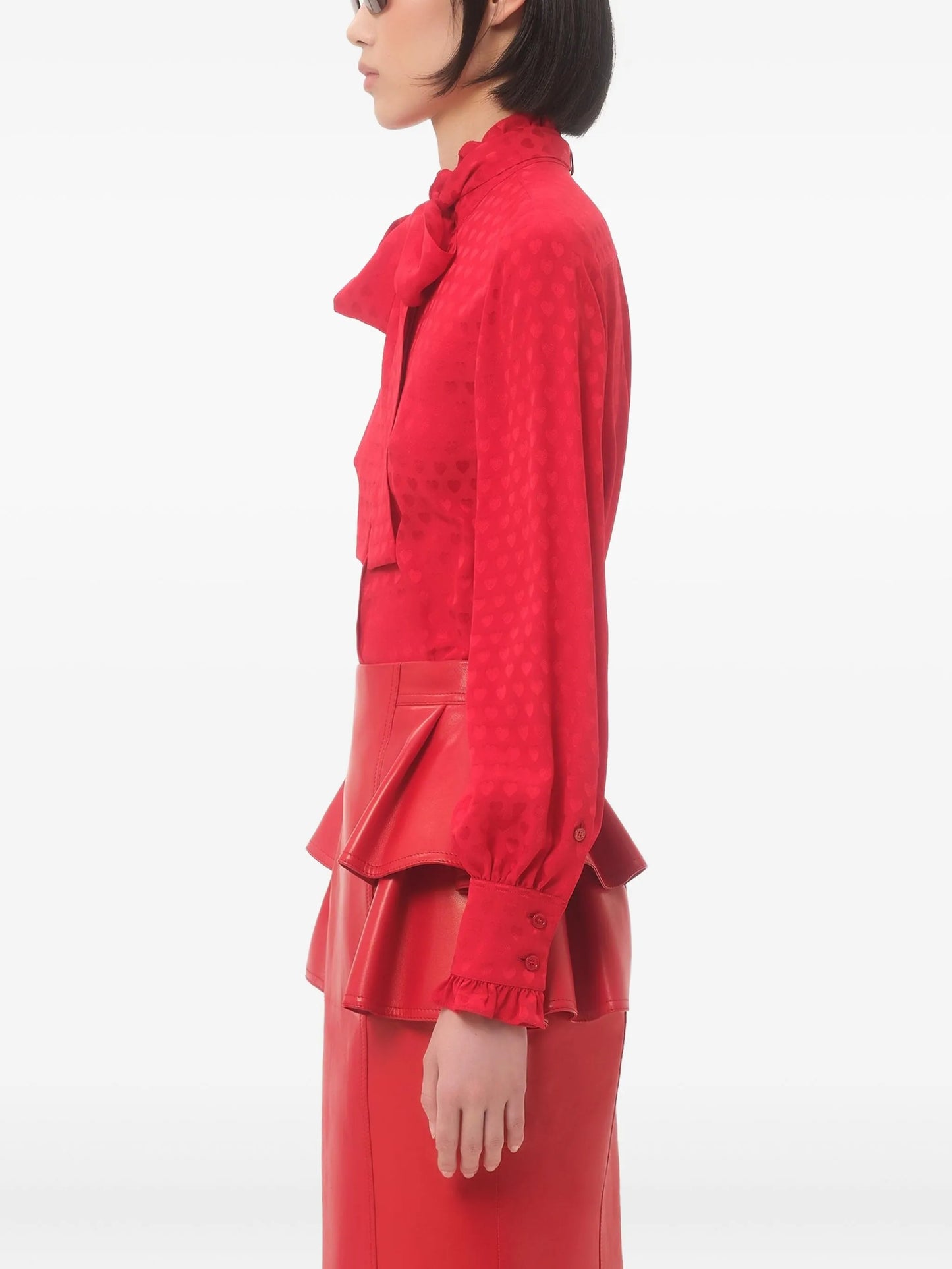 Cour de Coeur-print silk shirt