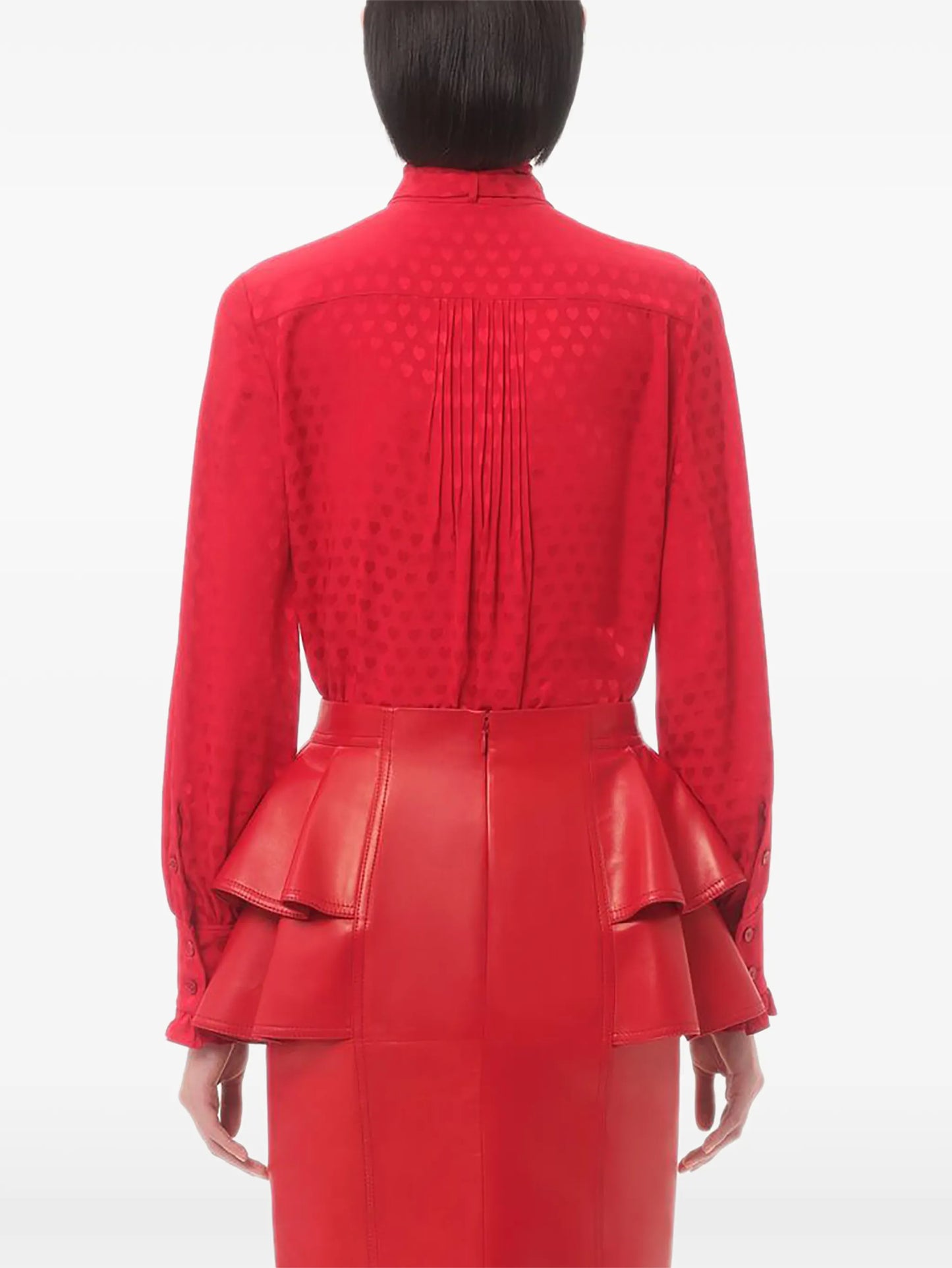 Cour de Coeur-print silk shirt