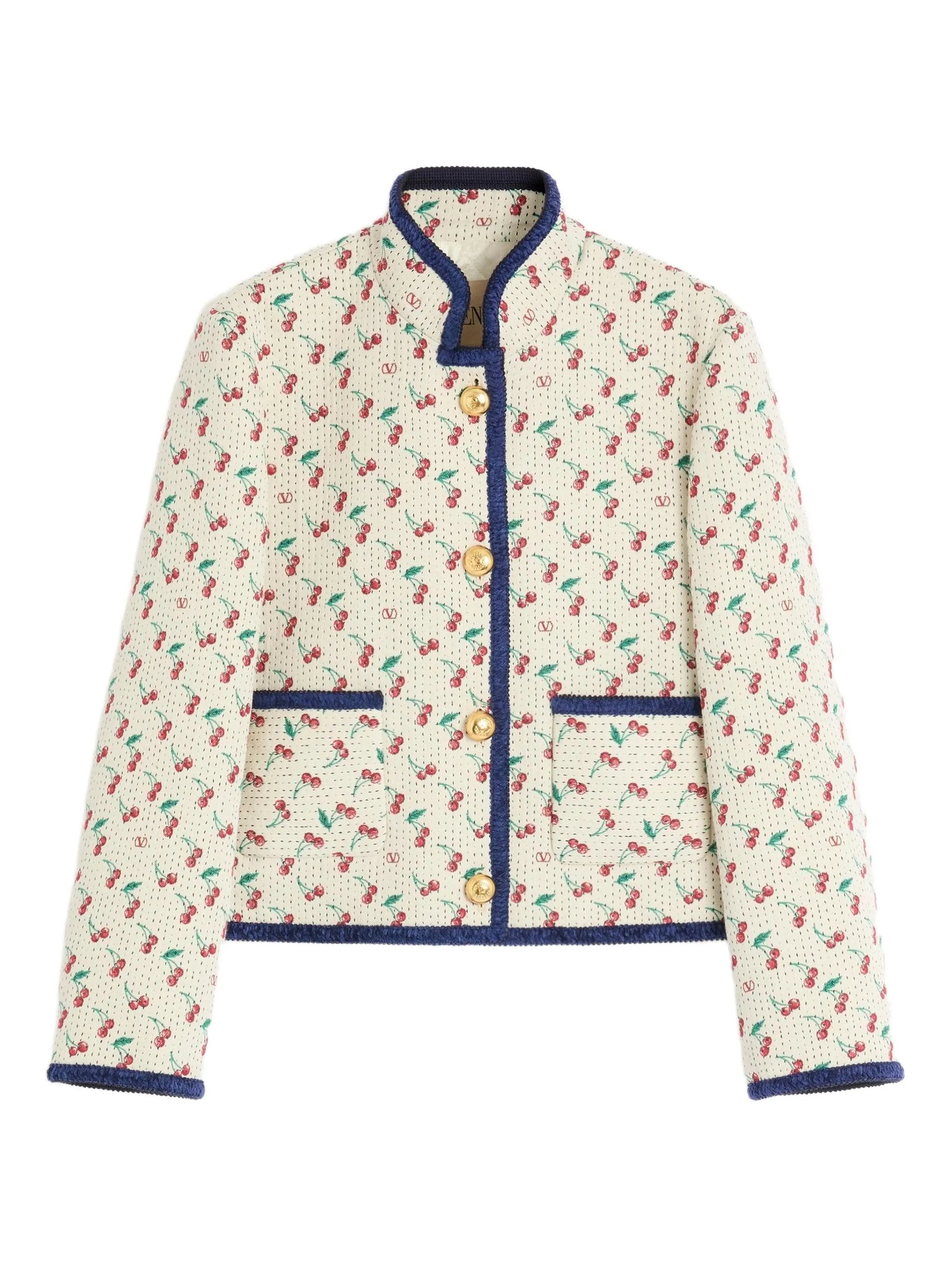 Cherrific-jacquard padded caban jacket