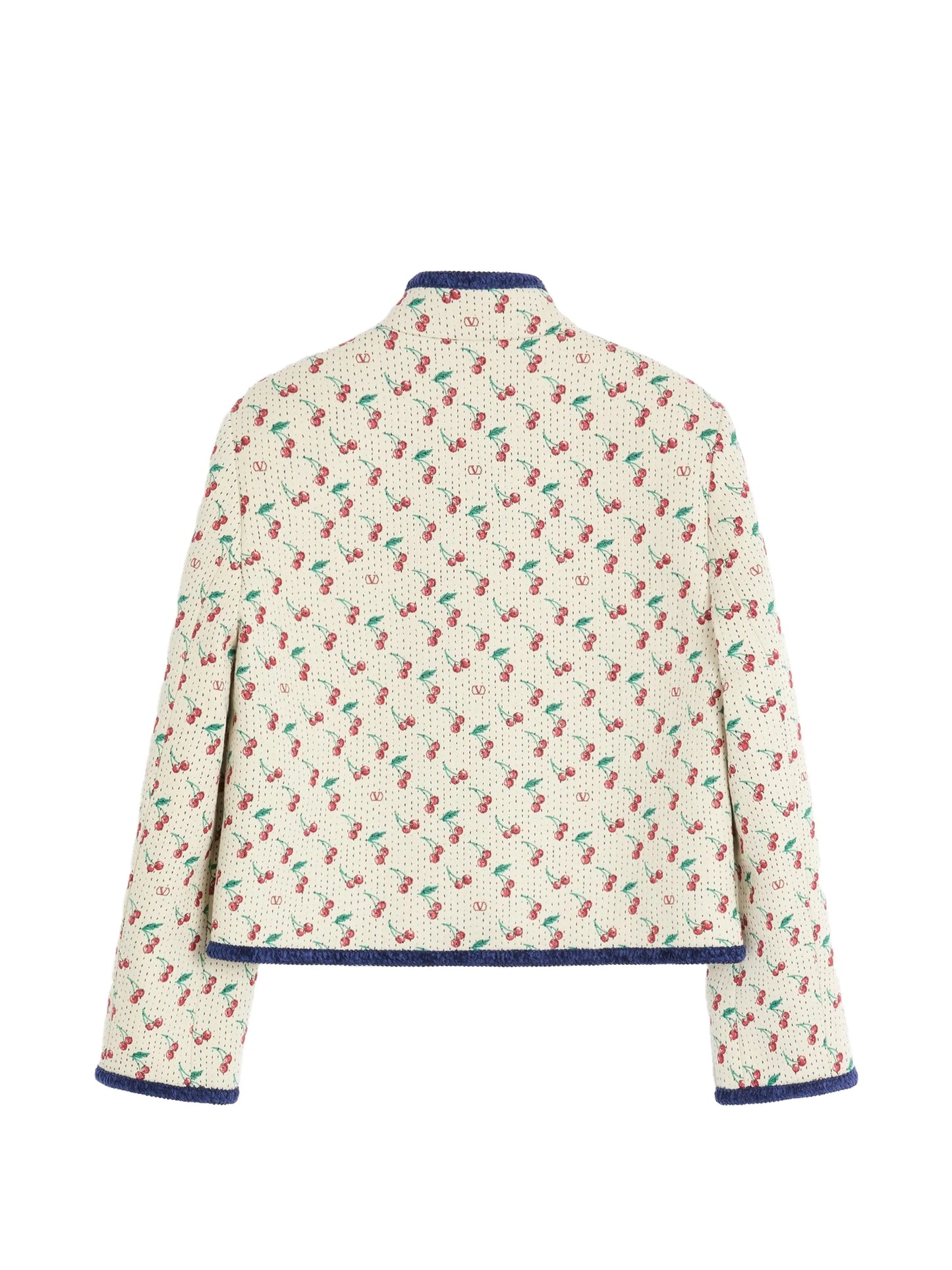 padded Caban with Cherryfic-print jacquard