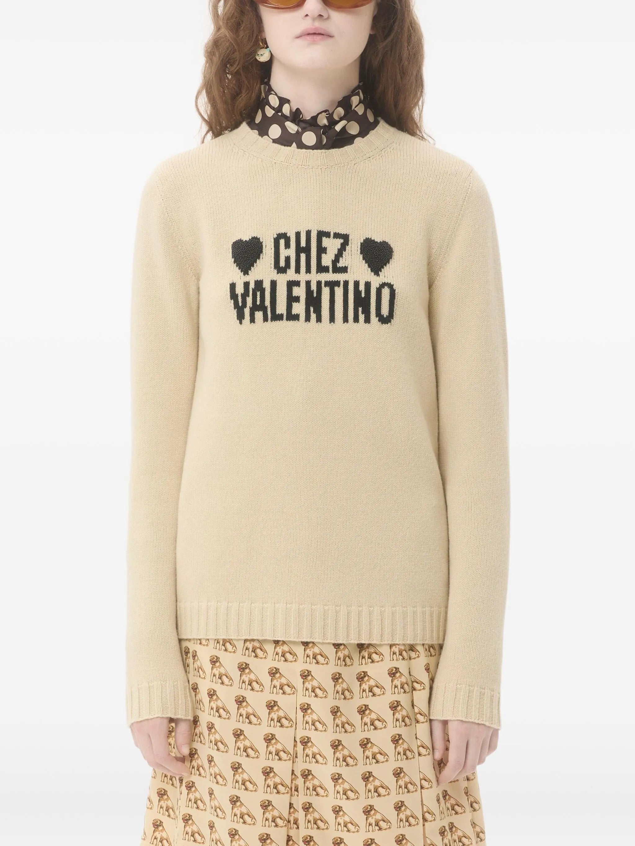 heart-embellished sweater