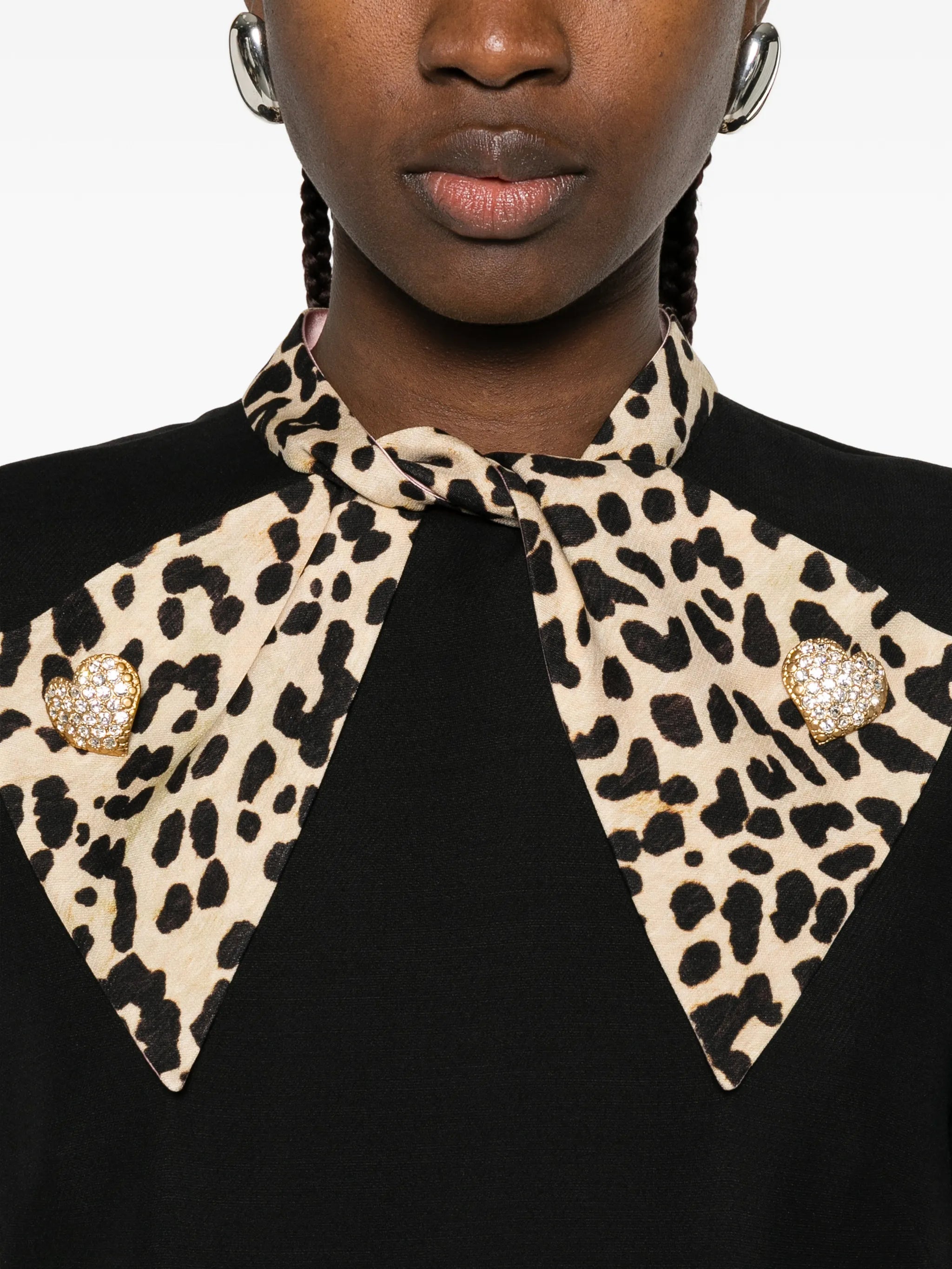leopard-bow mini dress