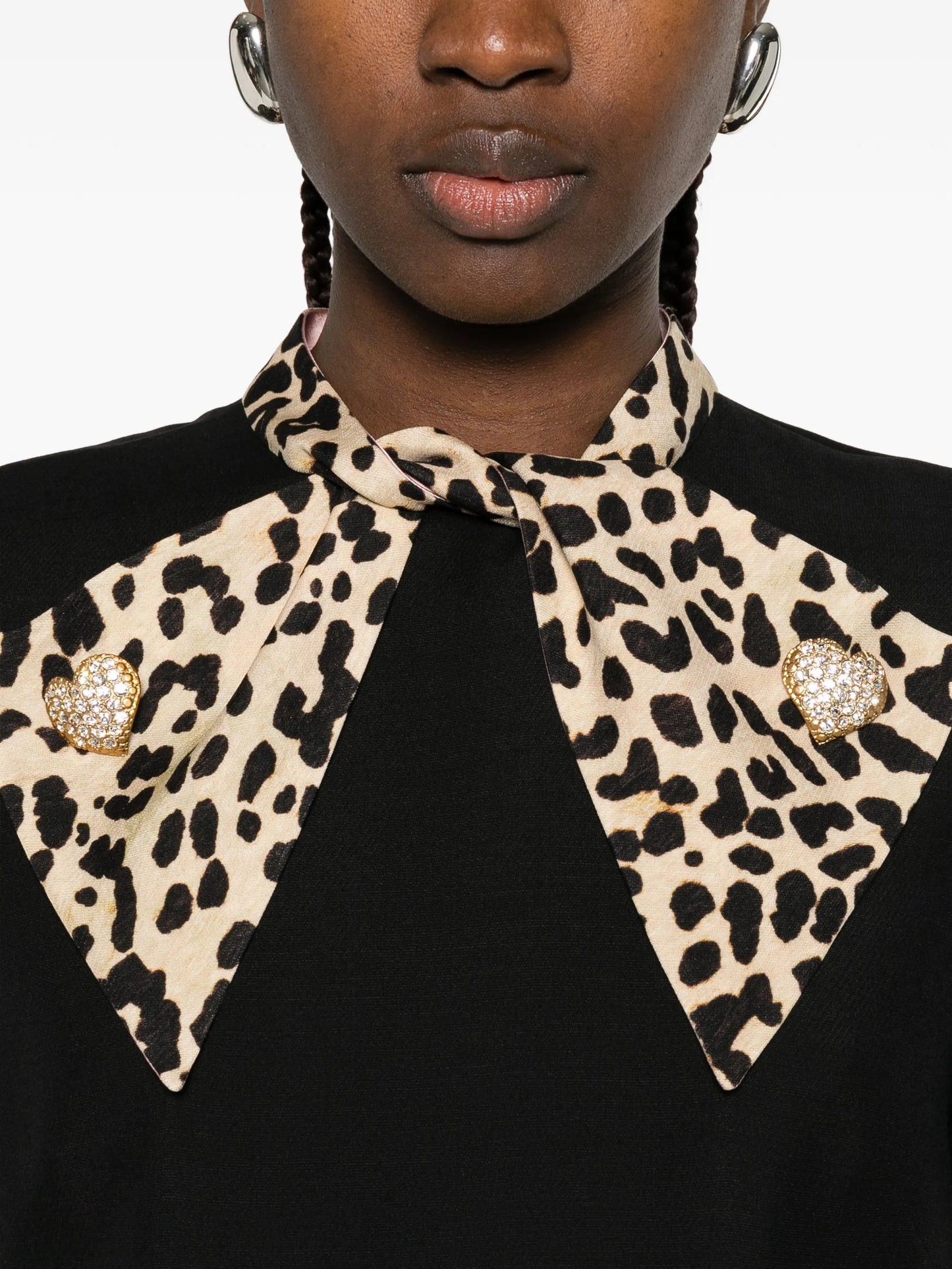 leopard-bow mini dress