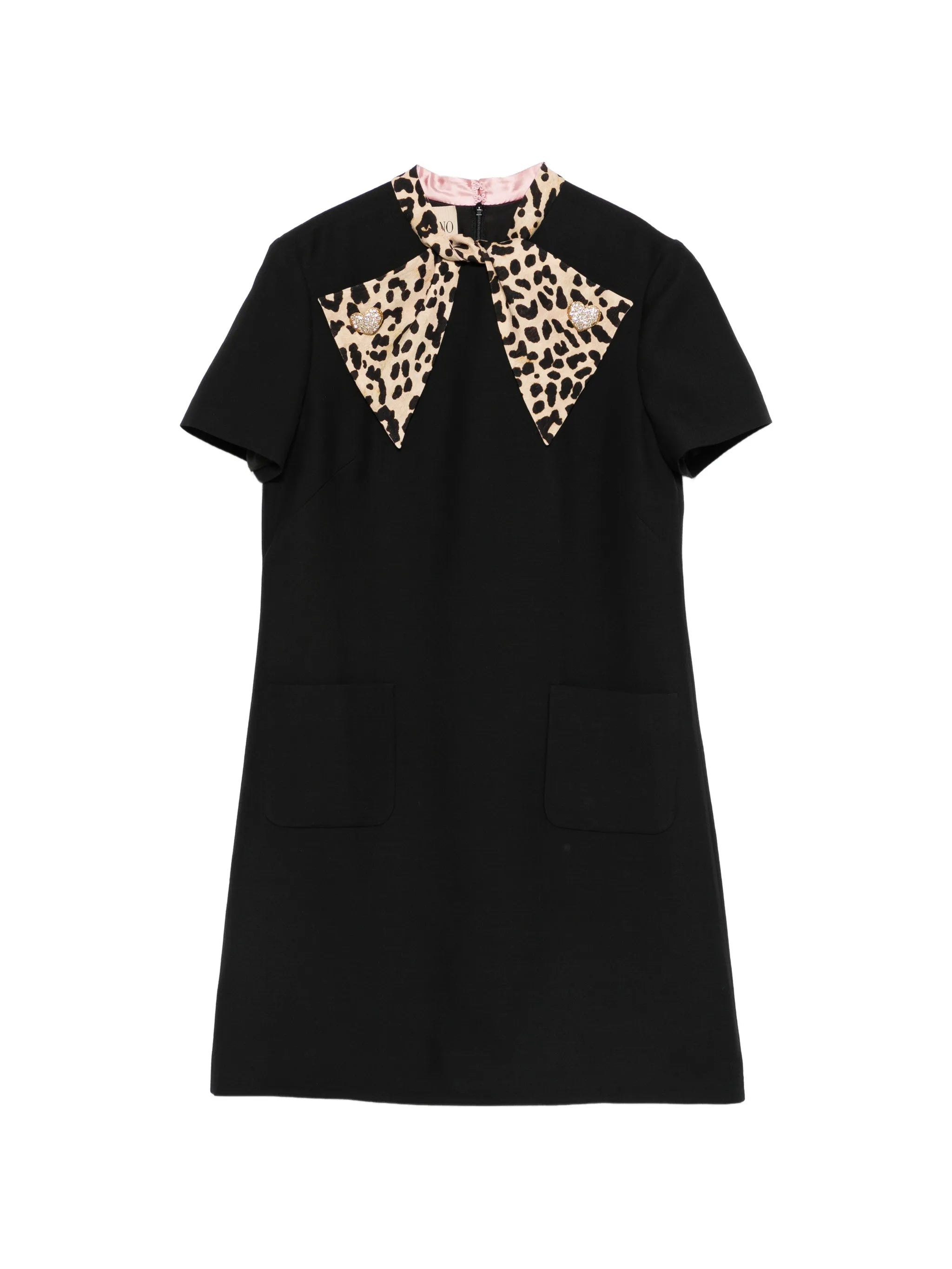 leopard-bow mini dress