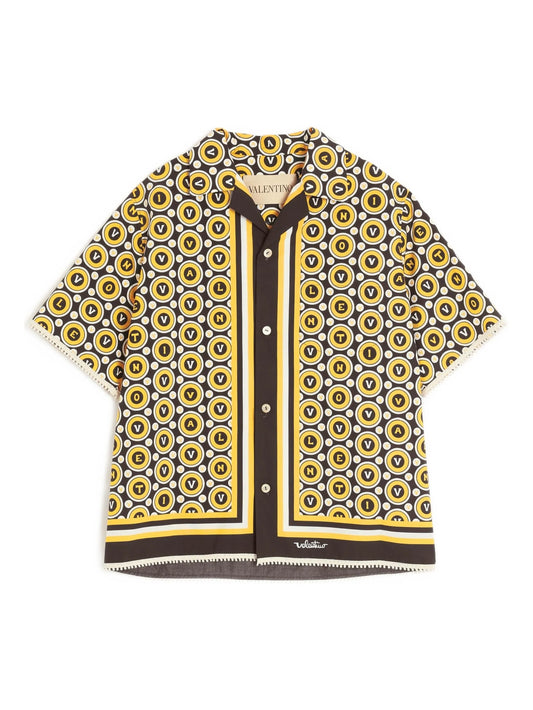 Bulles Royales-print bowling shirt