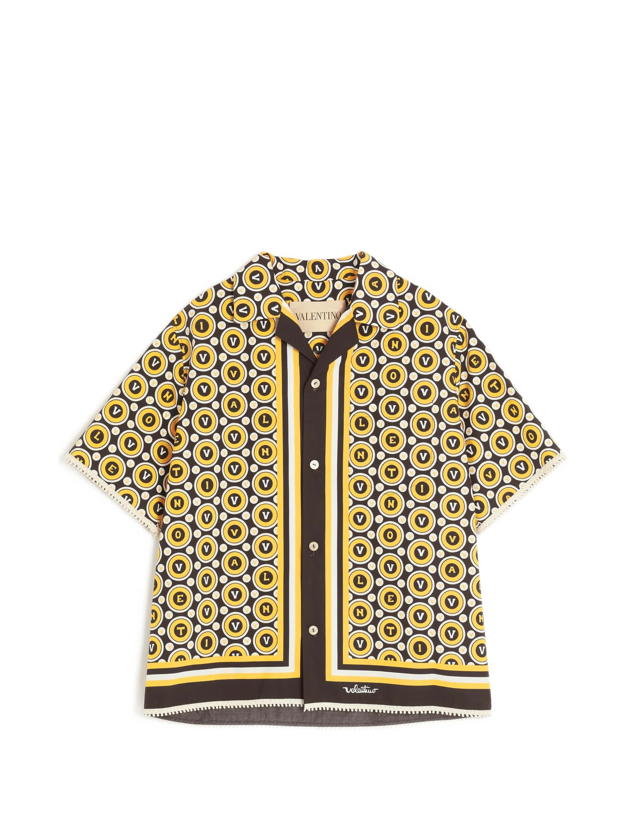 cotton poplin bowling shirt with Bulles Royales print