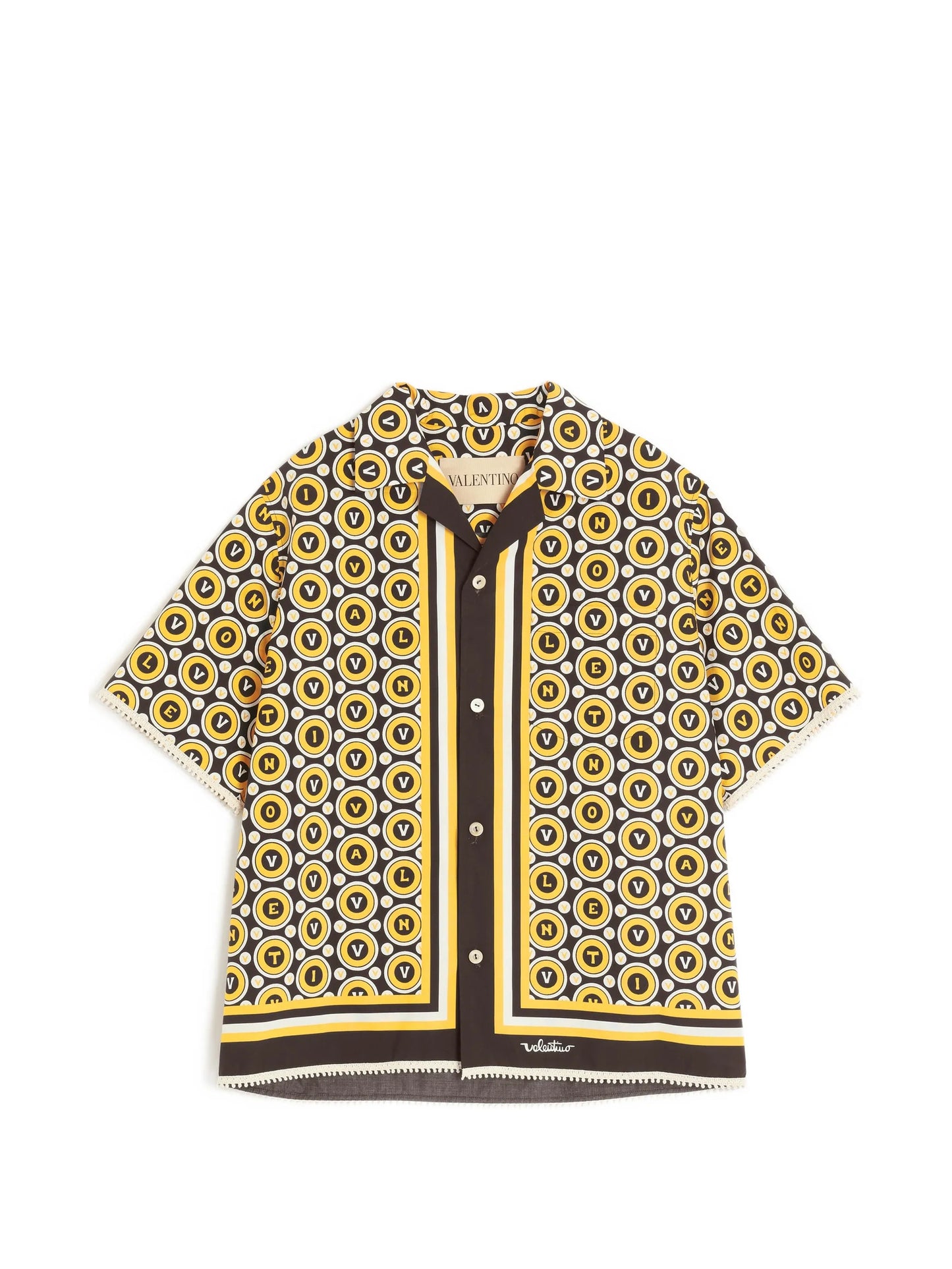cotton poplin bowling shirt with Bulles Royales print