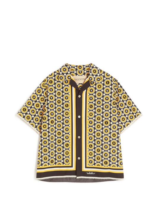 cotton poplin bowling shirt with Bulles Royales print