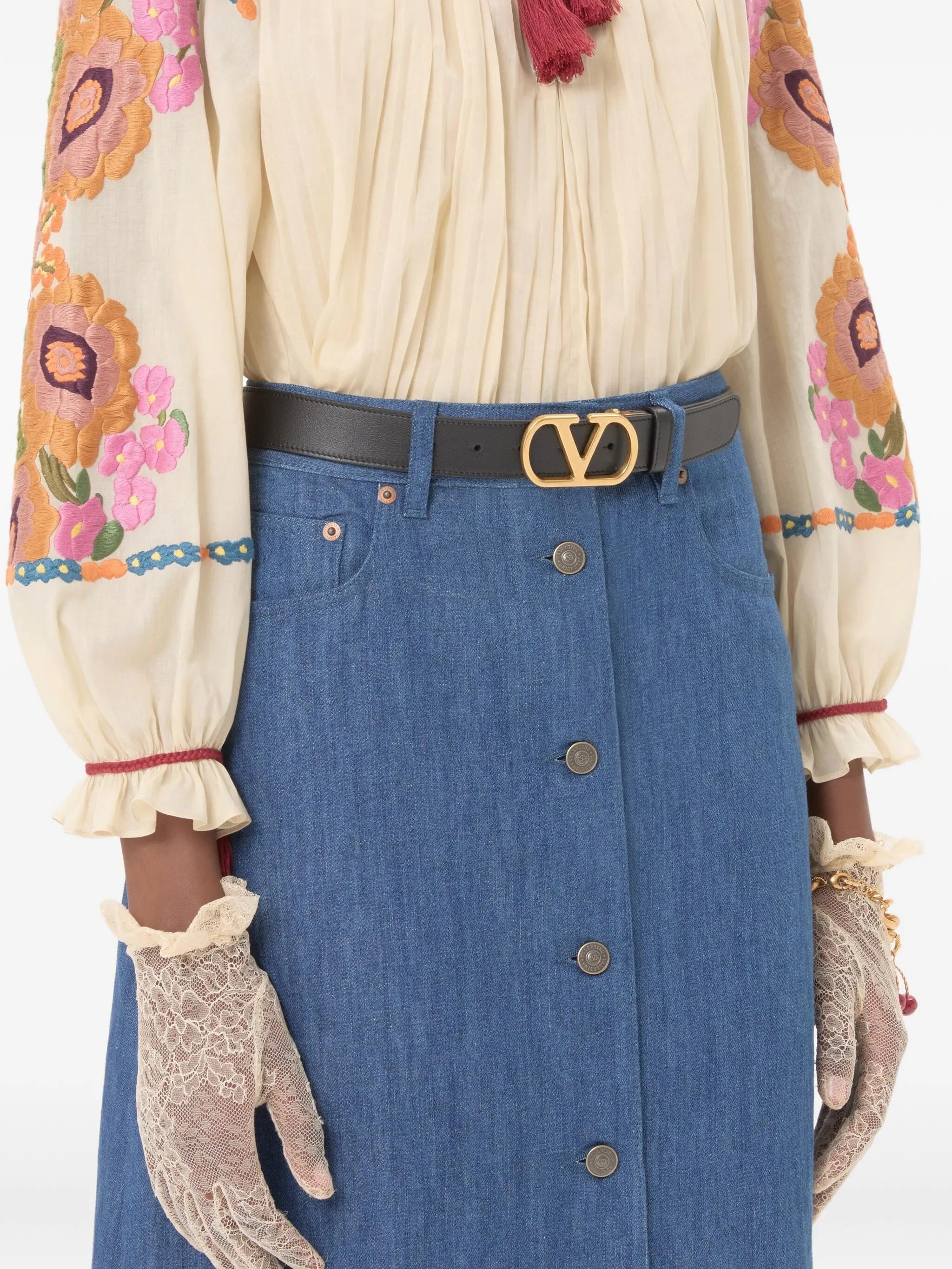 VLogo Signature leather belt