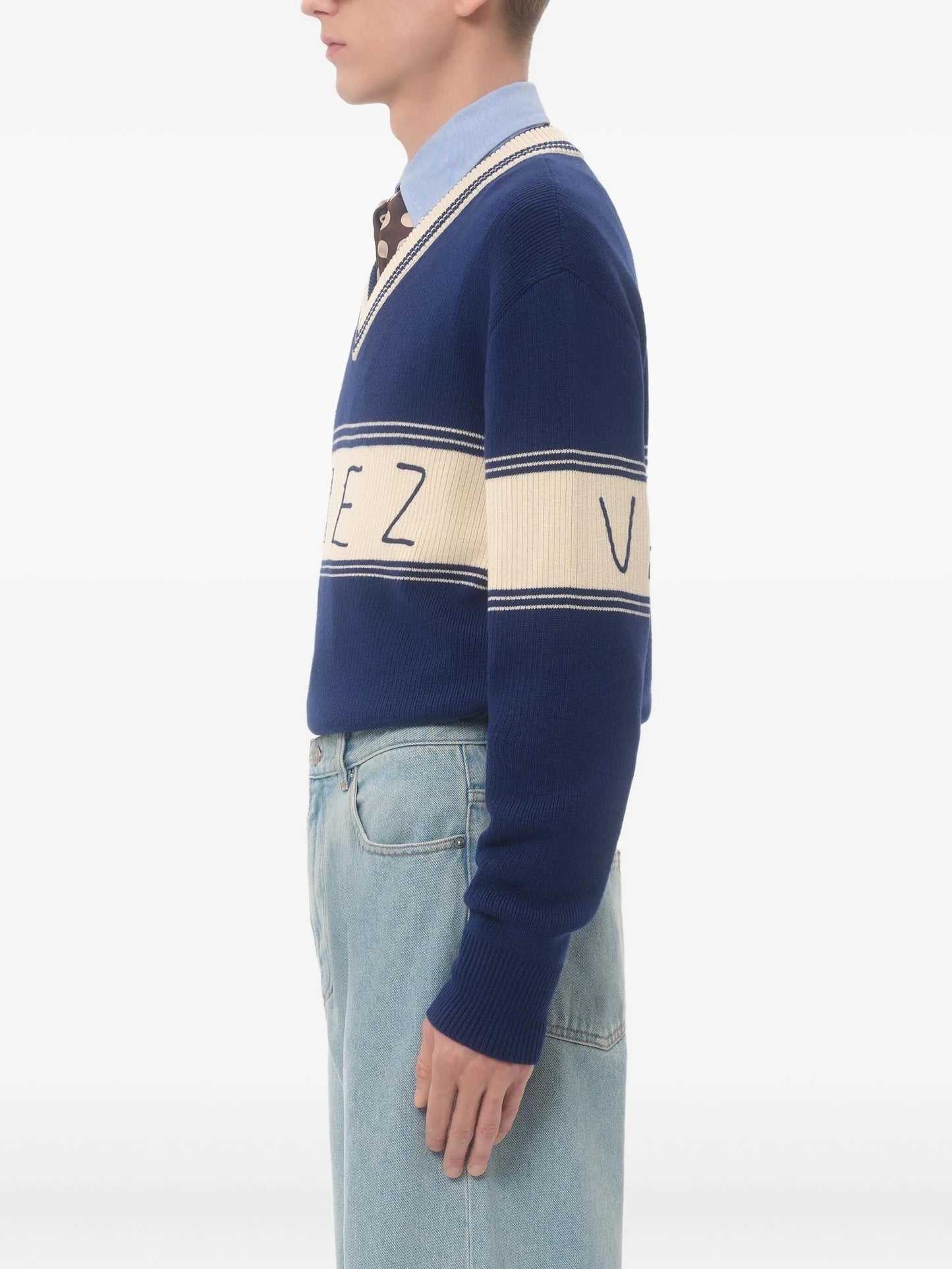 Chez-jacquard sweater