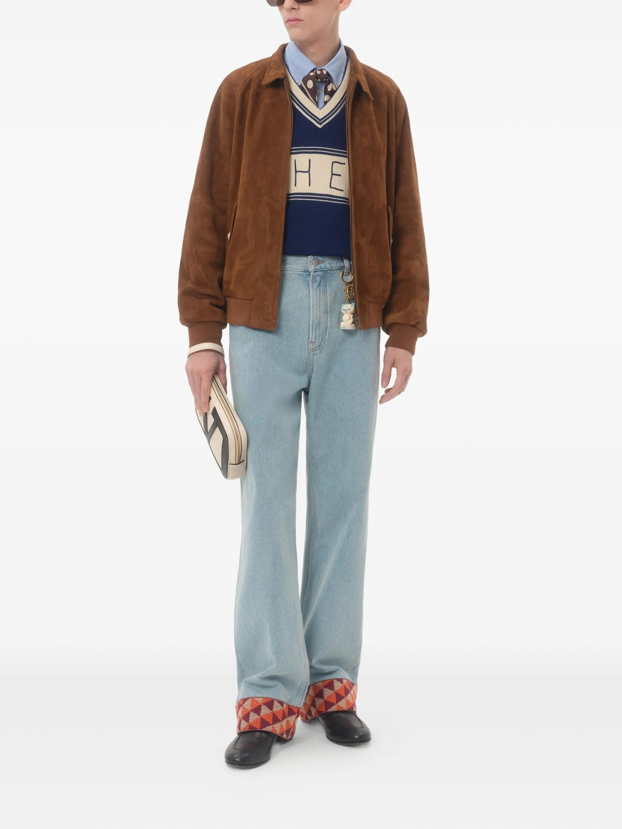 Chez-jacquard sweater