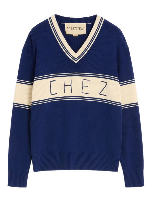 Chez-jacquard sweater