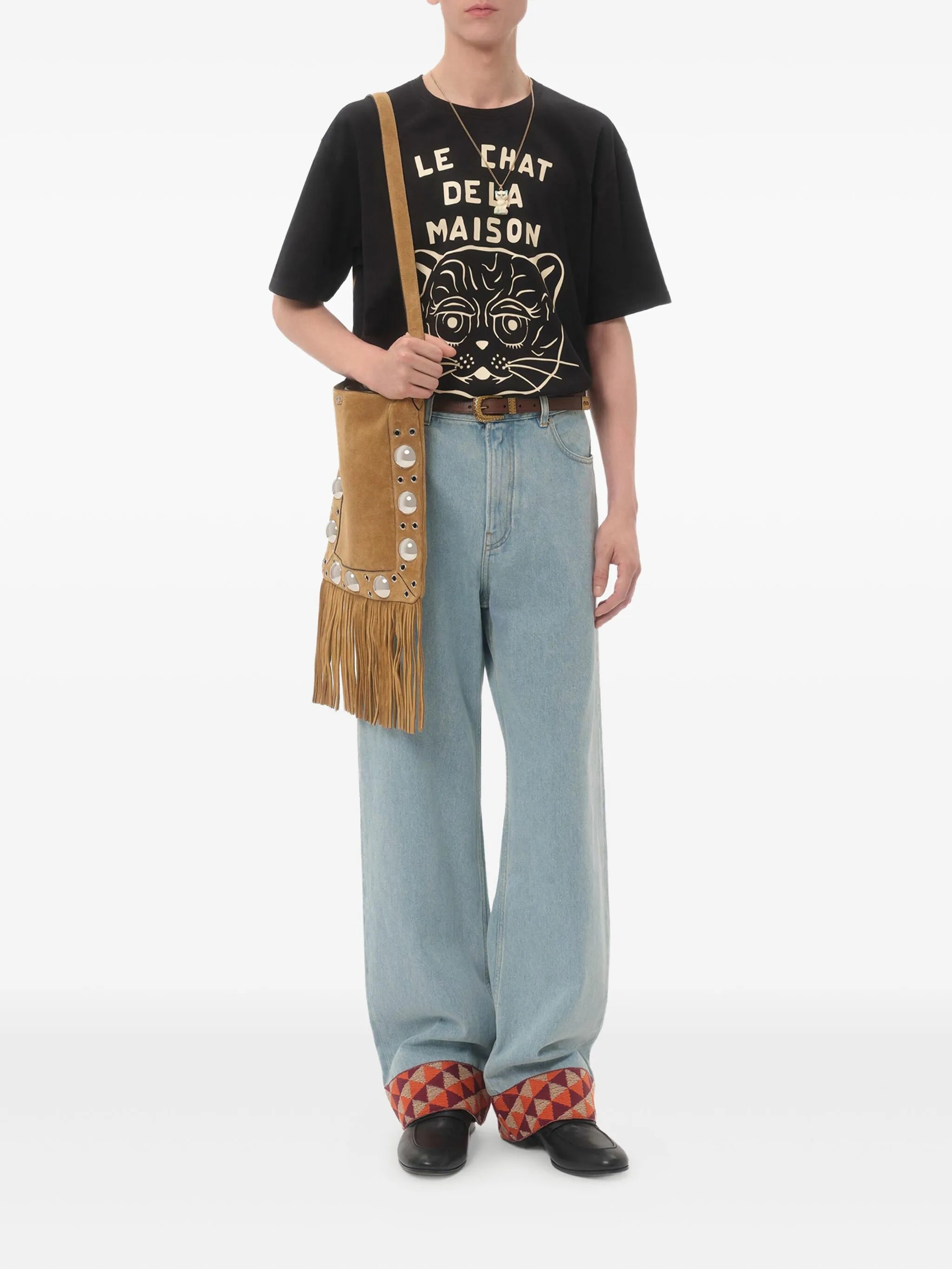 Chat De La Maison-print cotton T-shirt