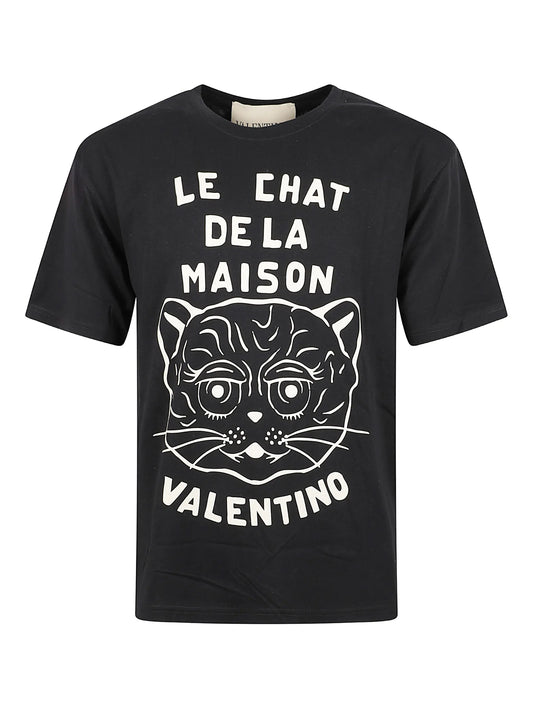 Chat De La Maison-print cotton T-shirt