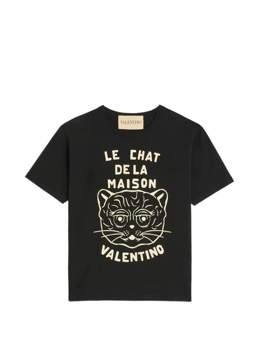 Le Chat De La Maison-print cotton T-shirt