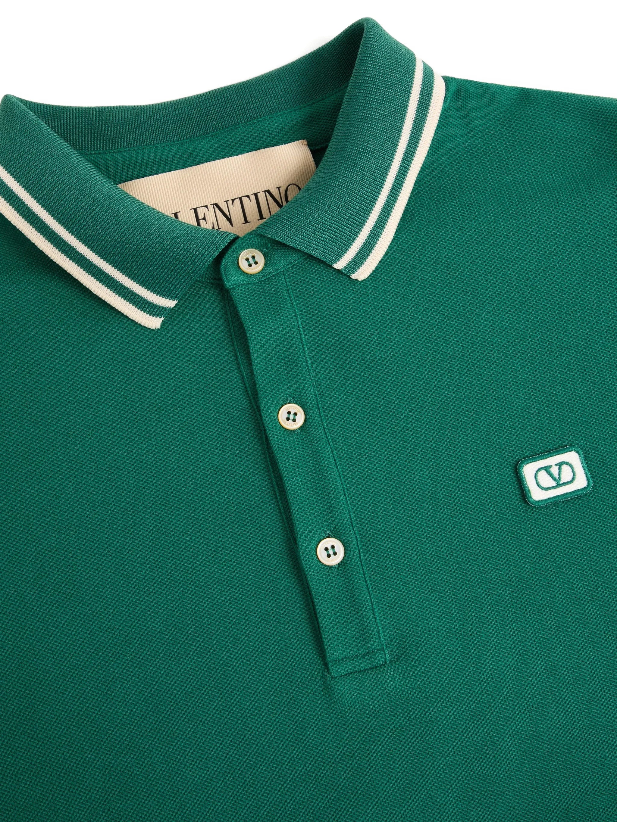 contrast-collar polo shirt