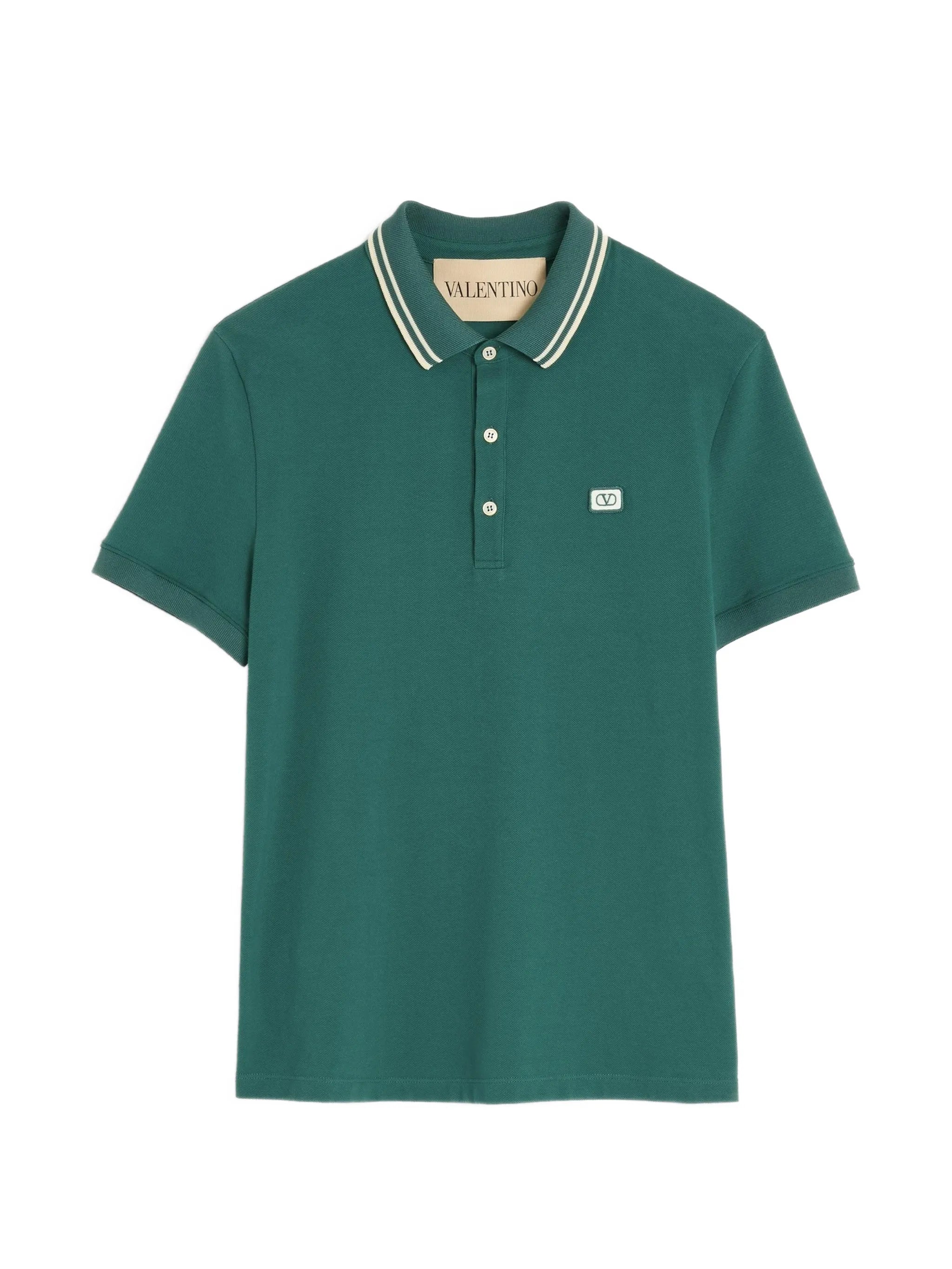 contrast-collar polo shirt