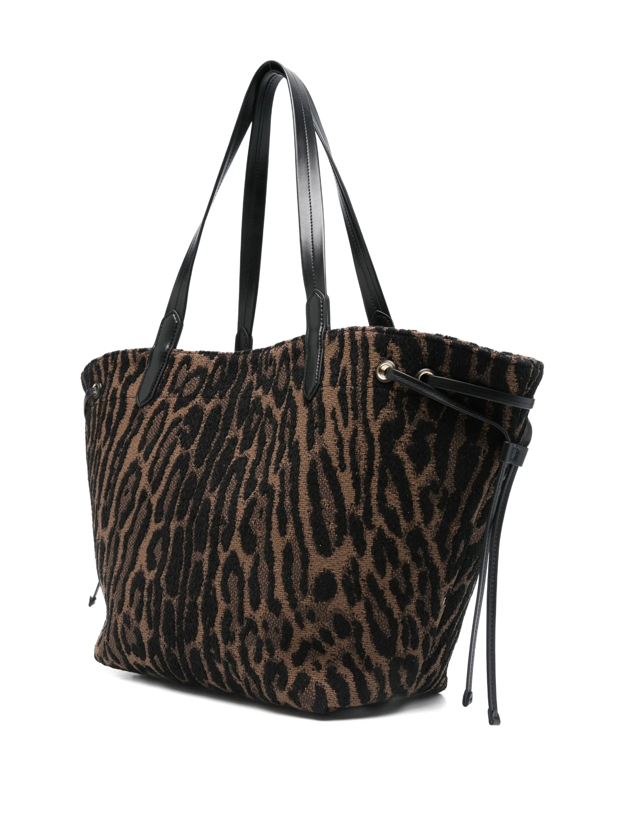 large leopard-jacquard tote bag