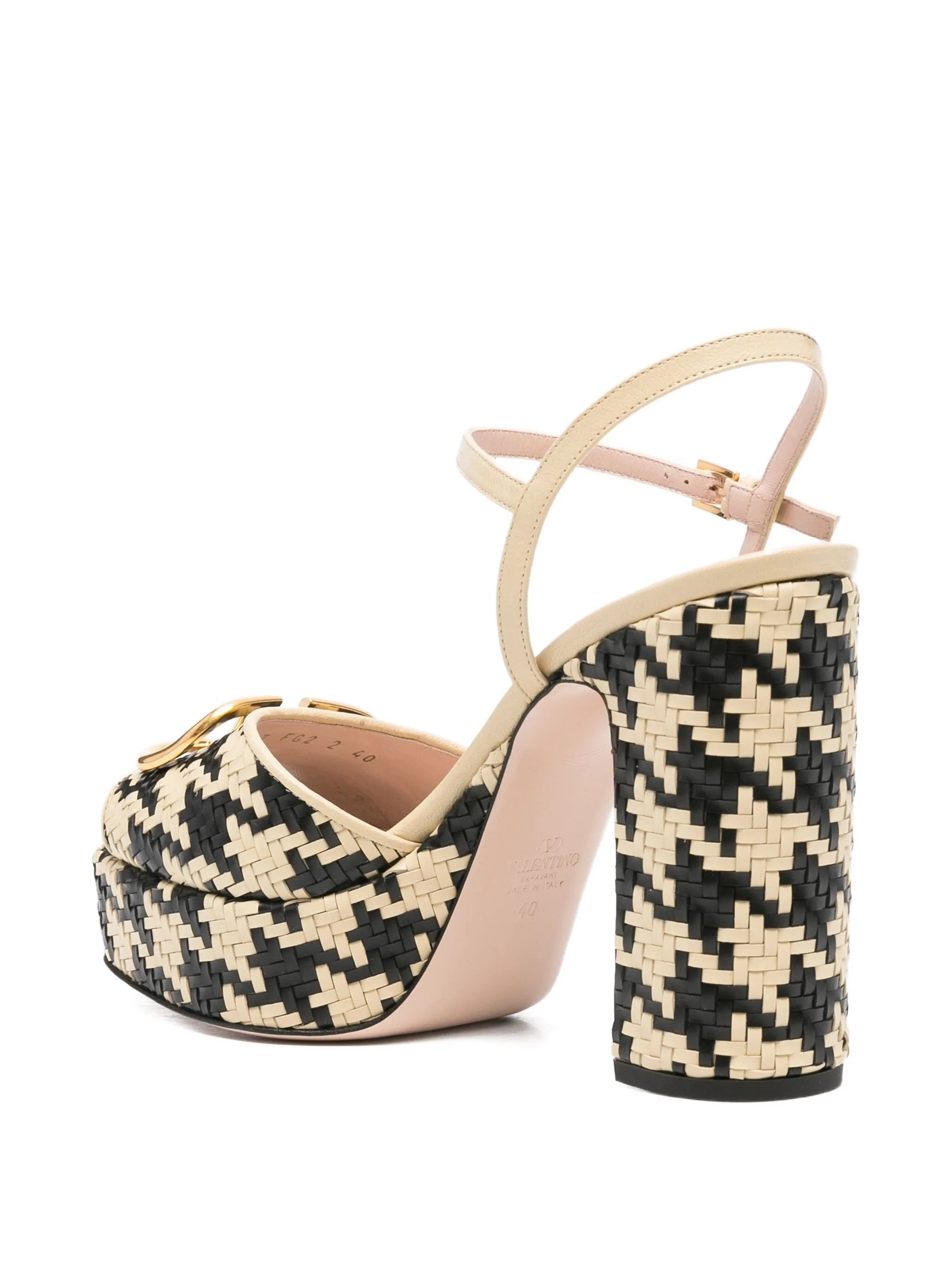115mm houndstooth platform heeled sandals
