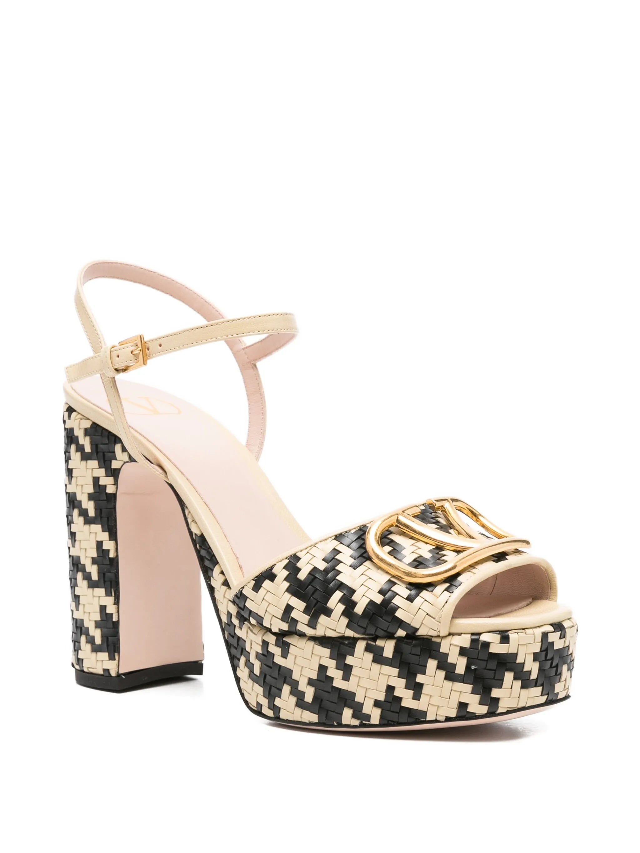115mm houndstooth platform heeled sandals
