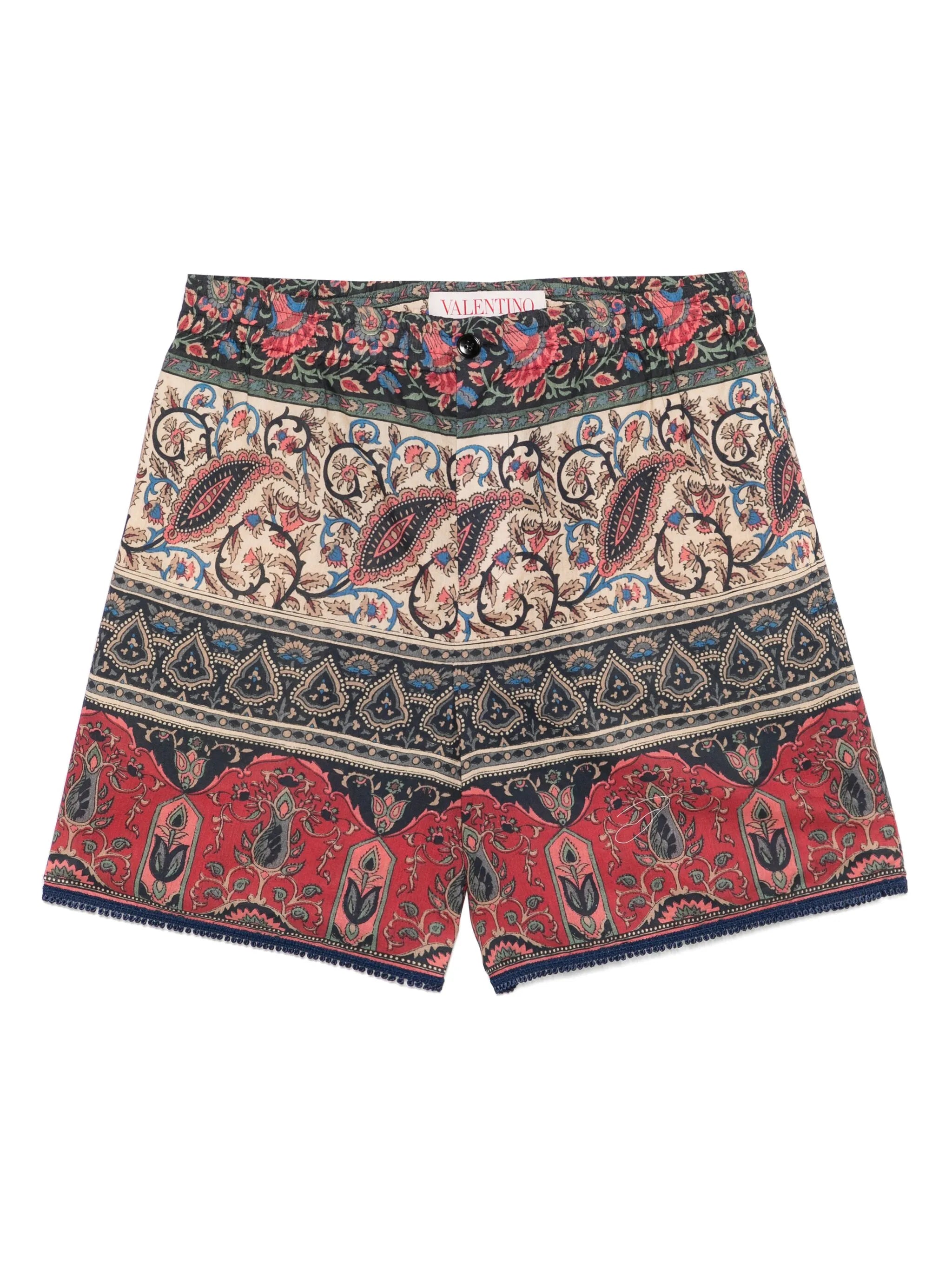 paisley-print shorts