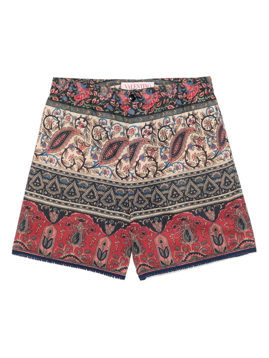 paisley-print shorts