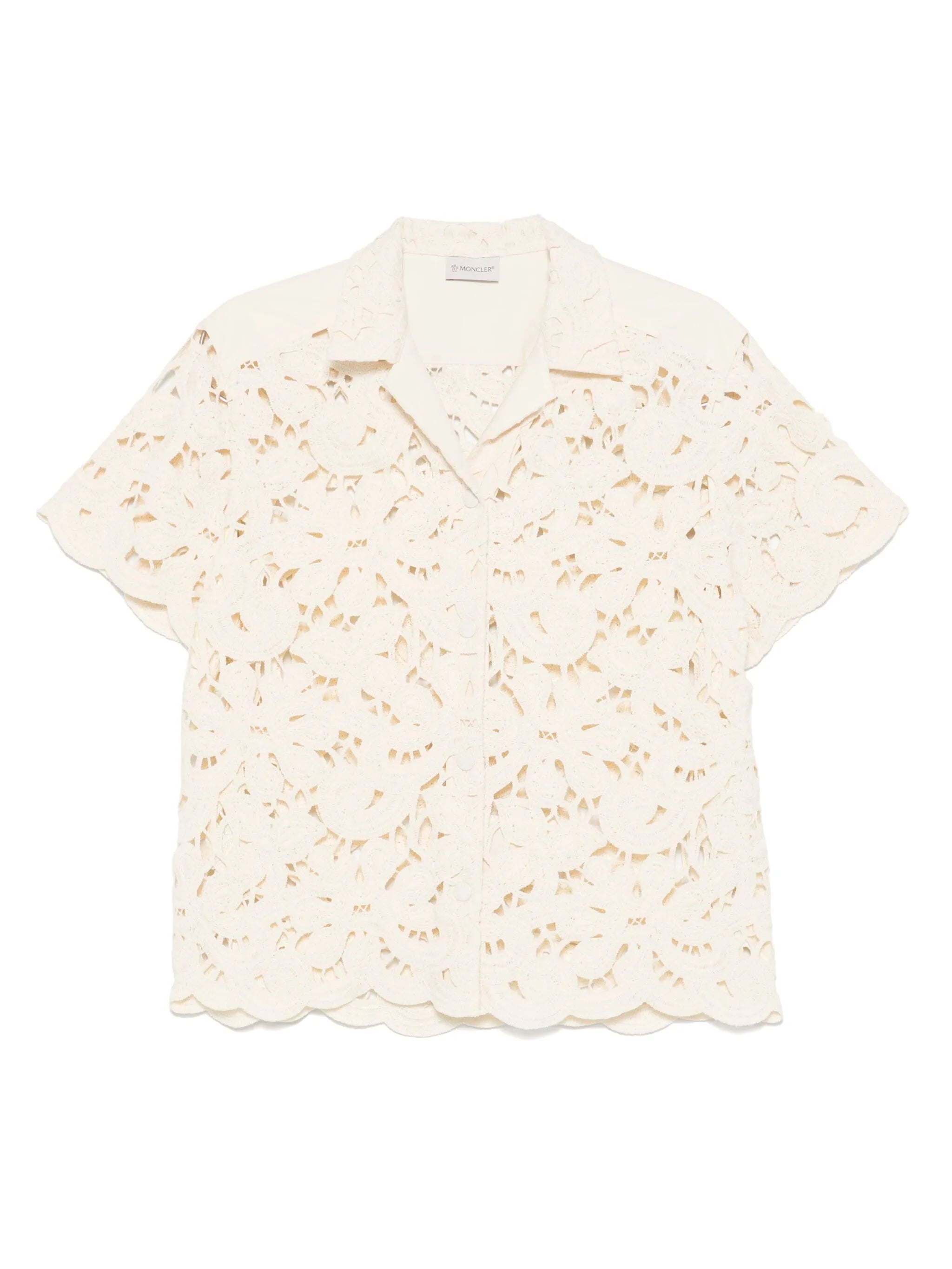 floral macramé shirt