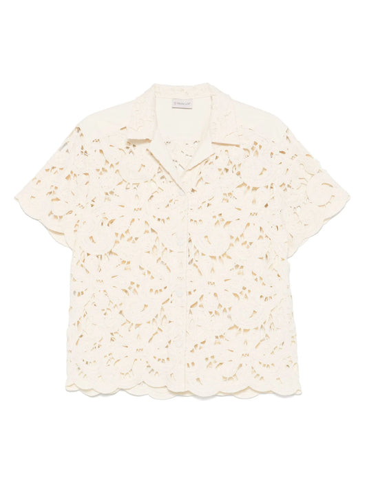 floral macramé shirt