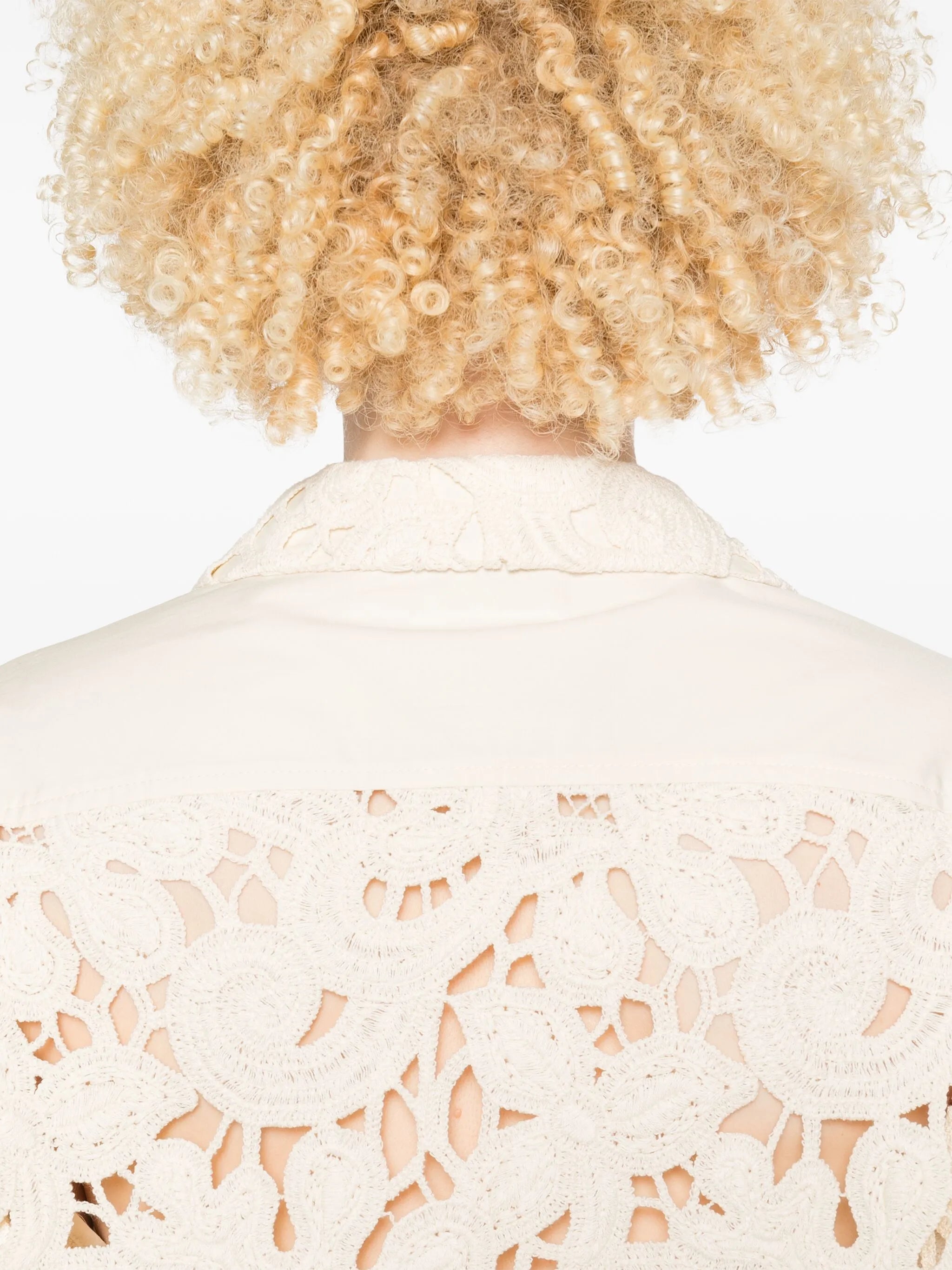 floral macramé shirt