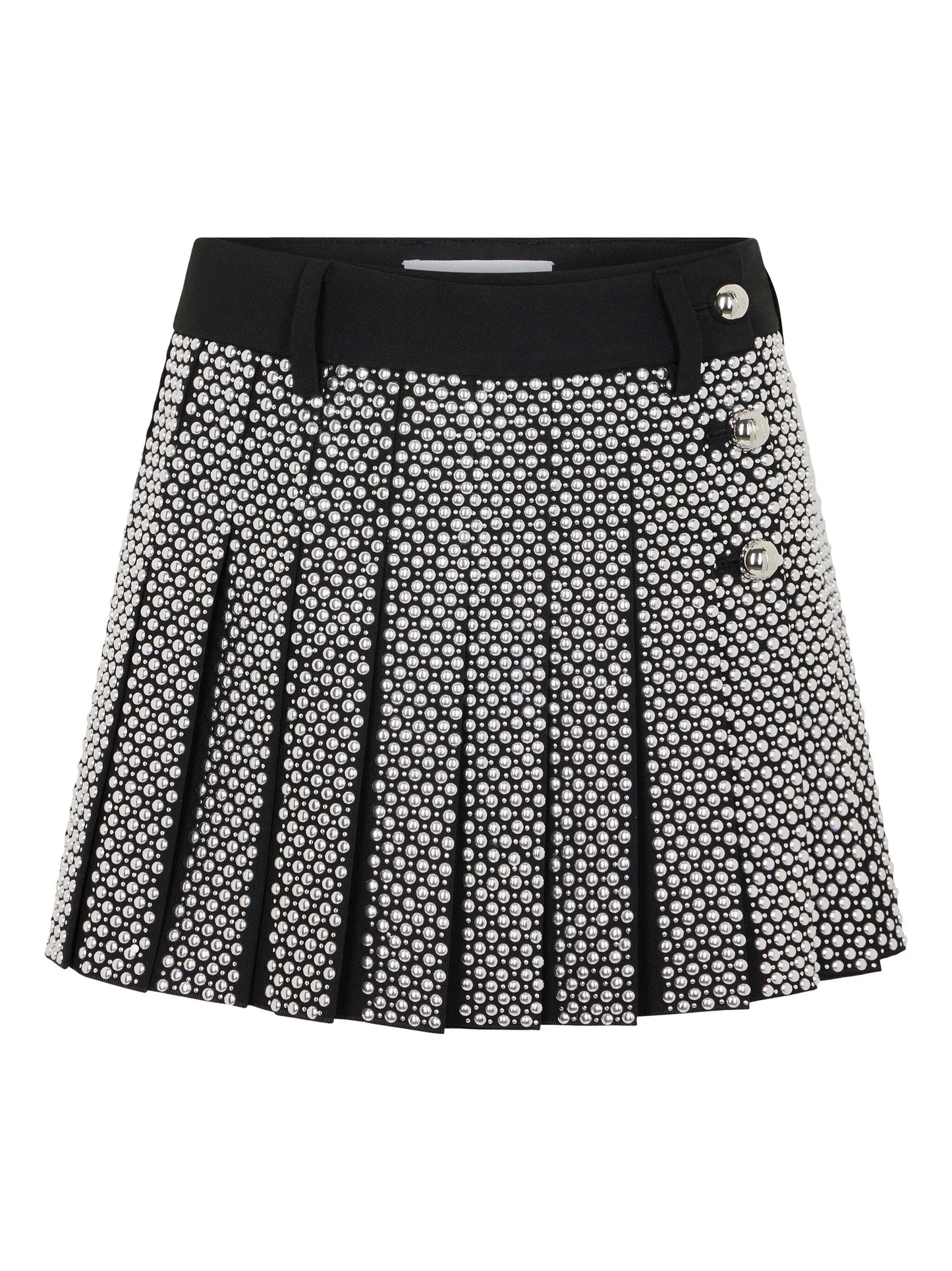 embroidered grain de poudre mini skirt