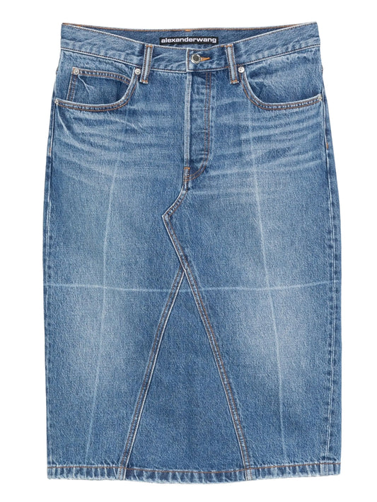 denim midi skirt