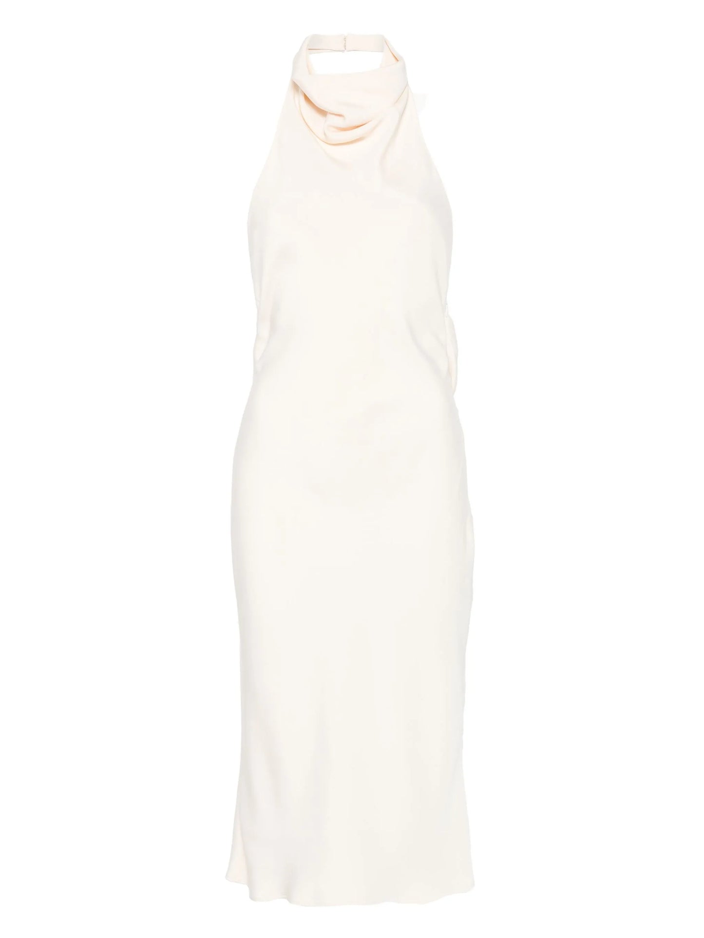 halterneck sleeveless midi dress