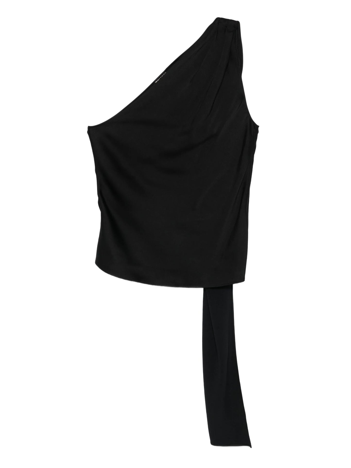 one-shoulder scarf-detail top