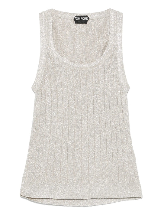 lurex ribbed tank top