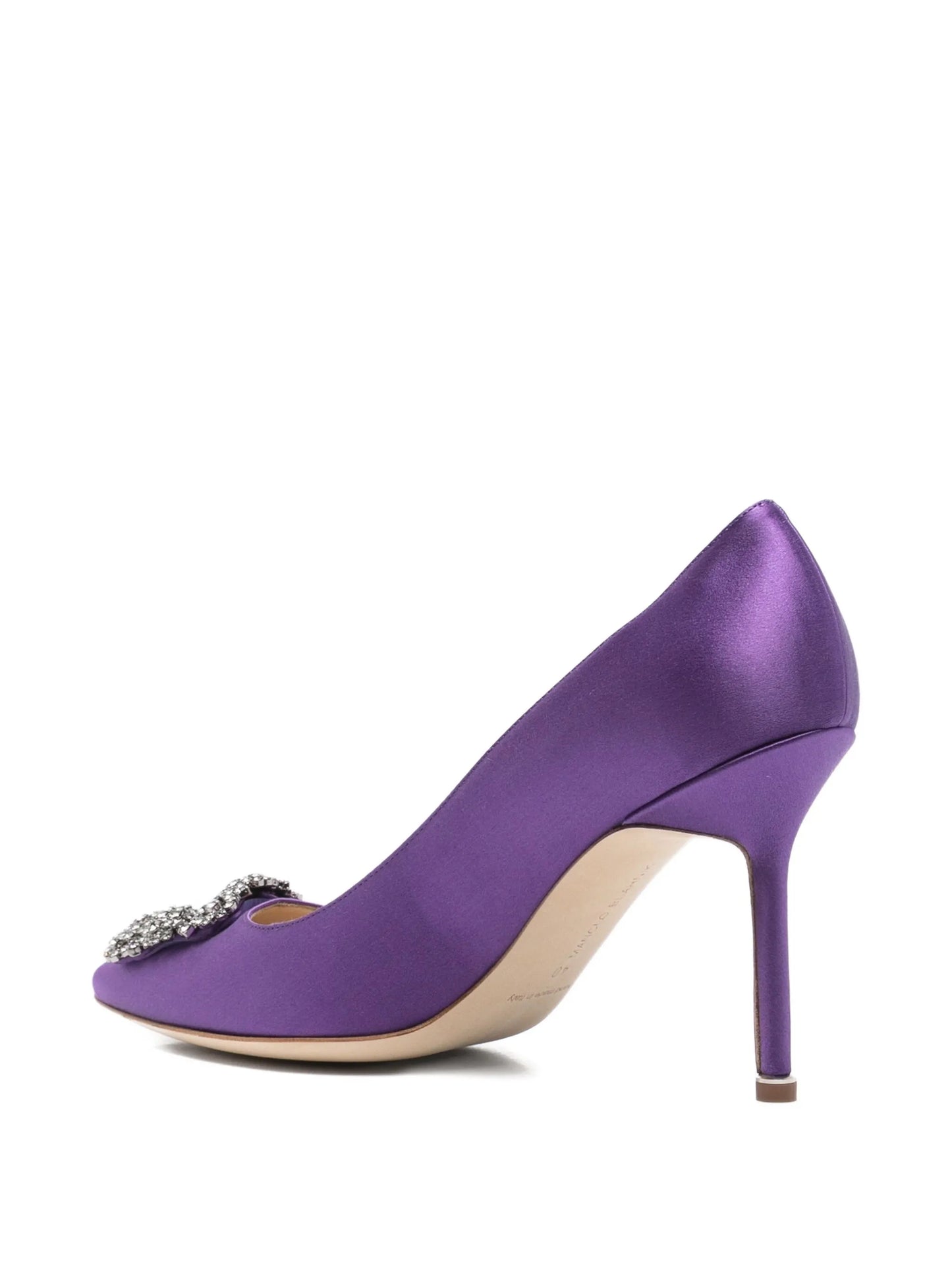satin jewel-embellished pumps