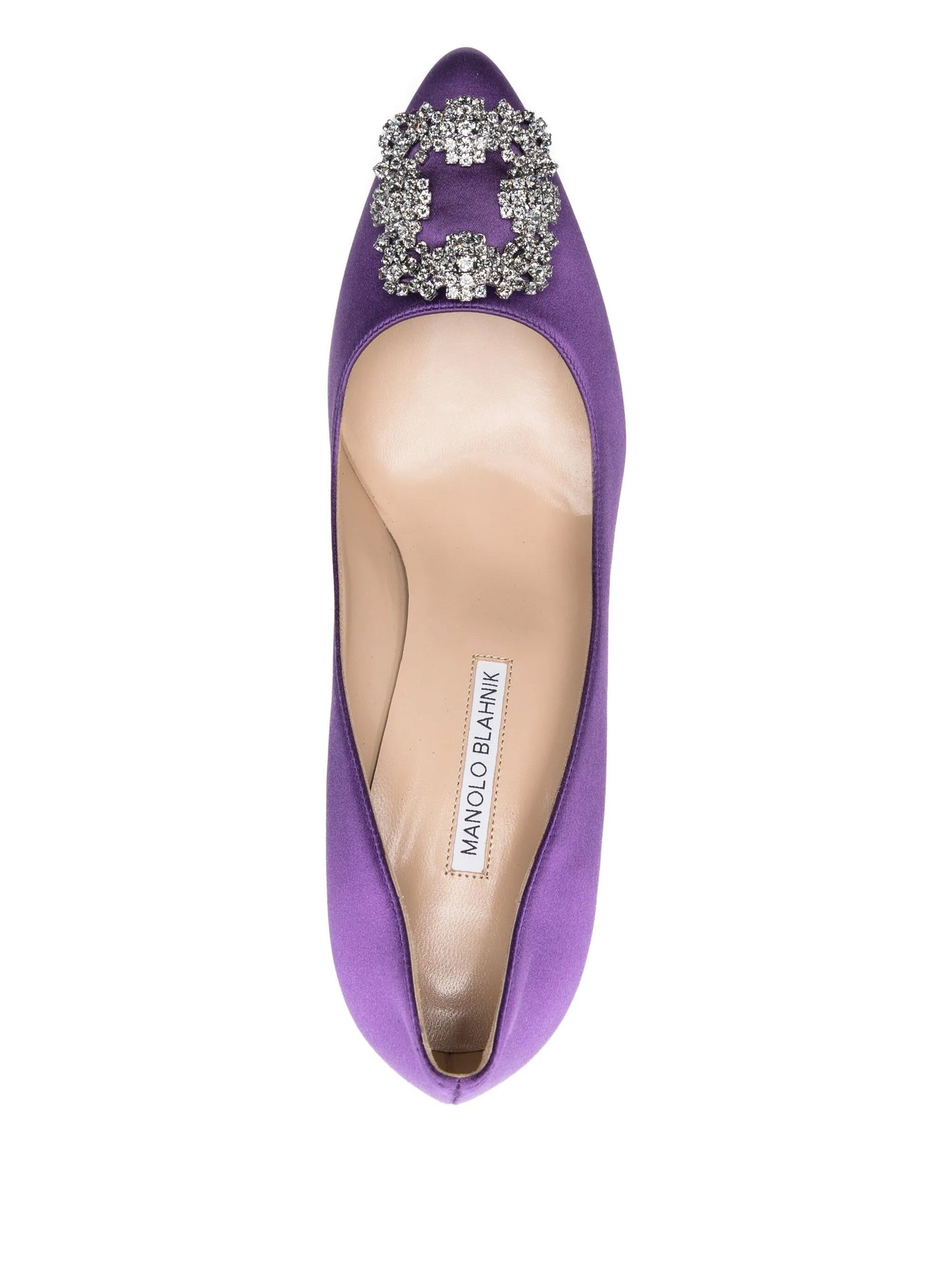 satin jewel-embellished pumps