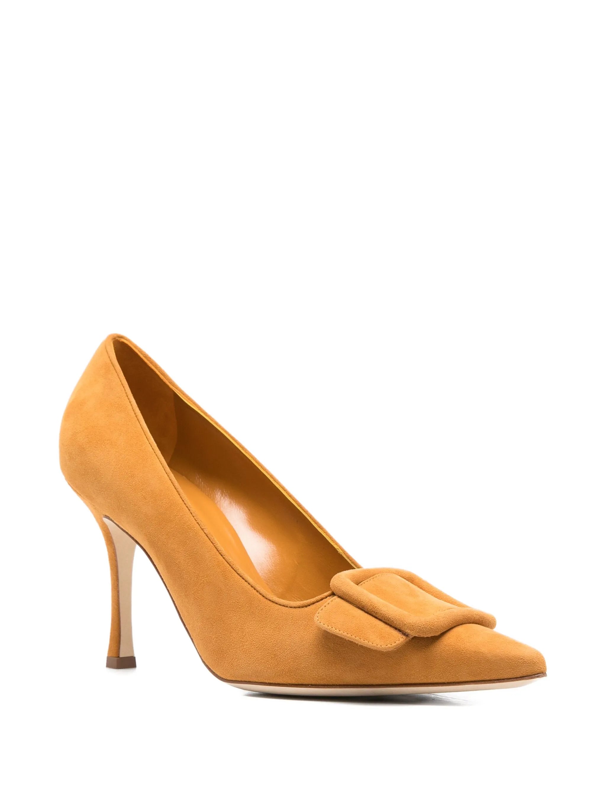 90mm Maysale buckle-detail pointed-toe pumps