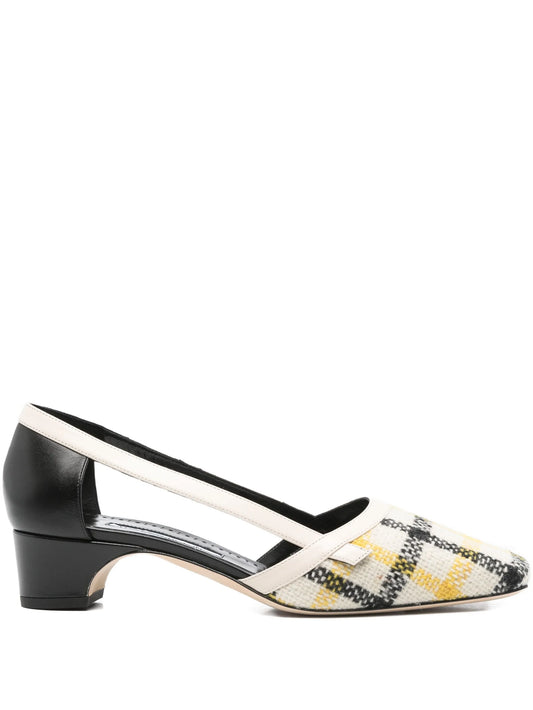 30mm Varro checked-pattern cut-out pumps