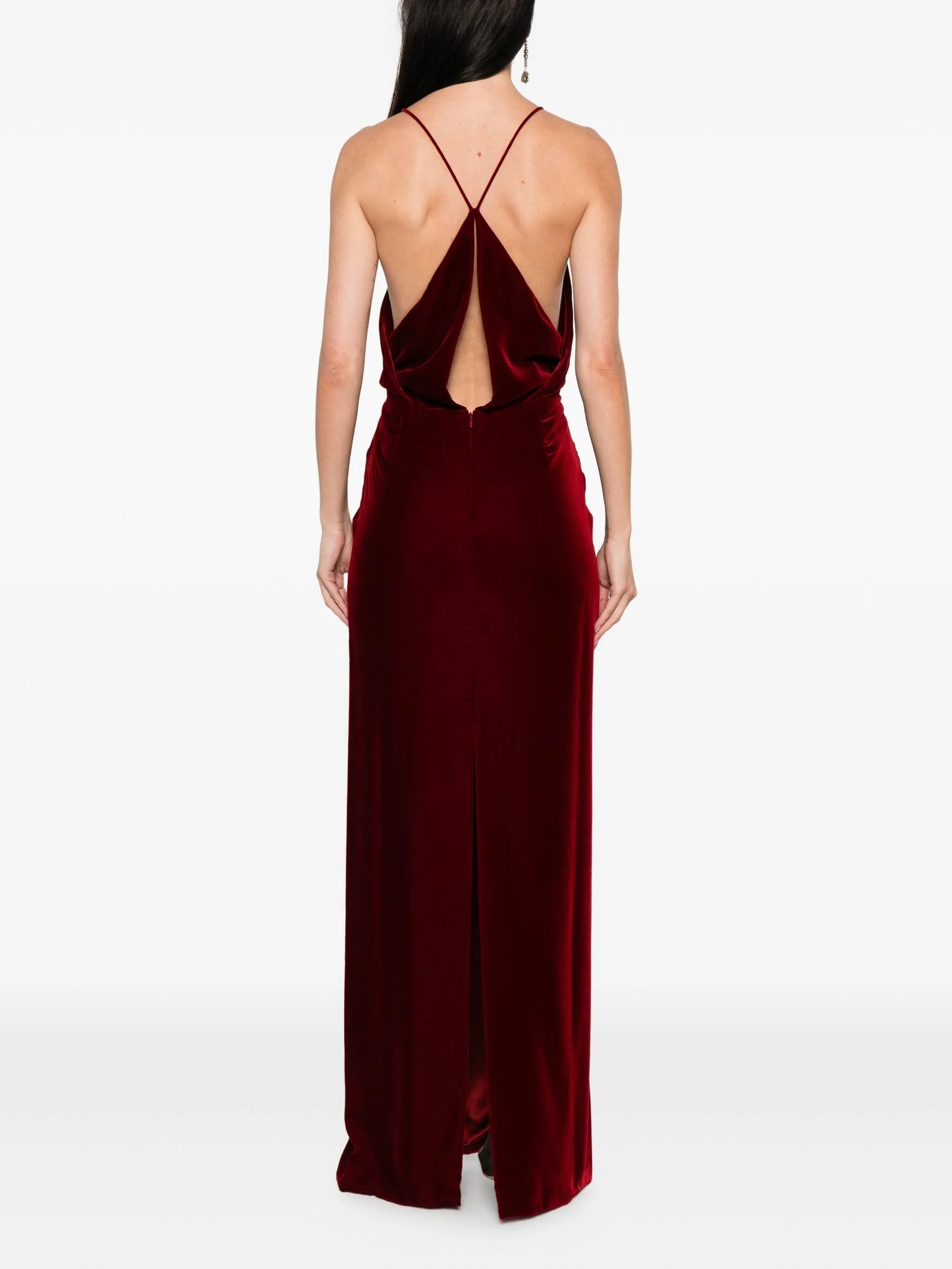 velvet v-neck maxi dress